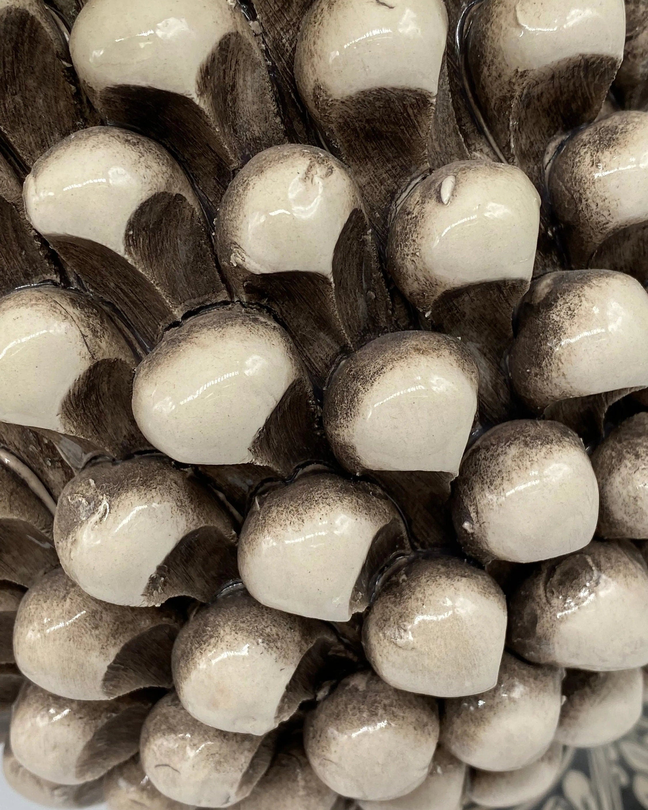 Lampada Pigna Ceramica Caltagirone cm H.30 Artigianale Écru Base Decorata DD CERAMICHE SICILIANE