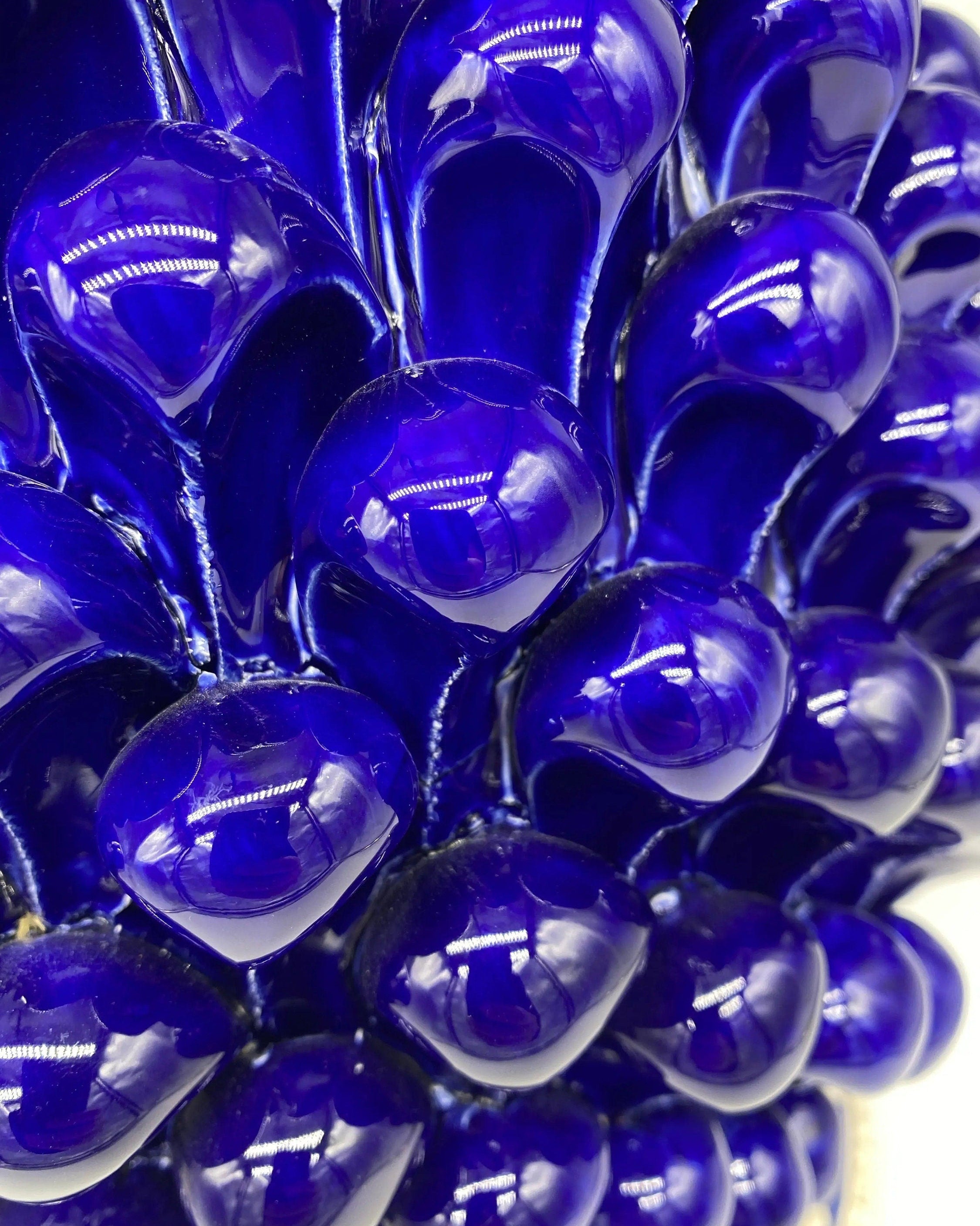 Lampada Pigna Ceramica Caltagirone cm H.40 Artigianale Blu Base Decorata DD CERAMICHE SICILIANE