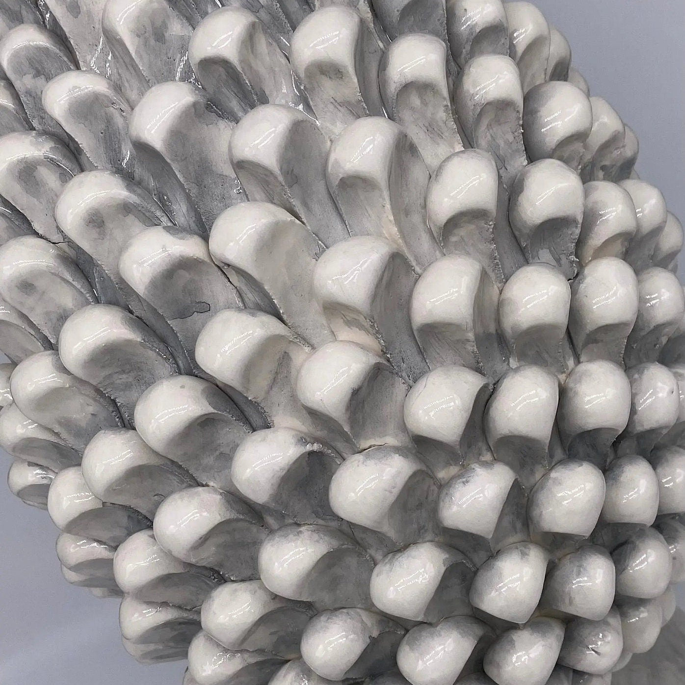 Lampada Pigna Ceramica Caltagirone cm H.40 Artigianale Ghiaccio DD CERAMICHE SICILIANE