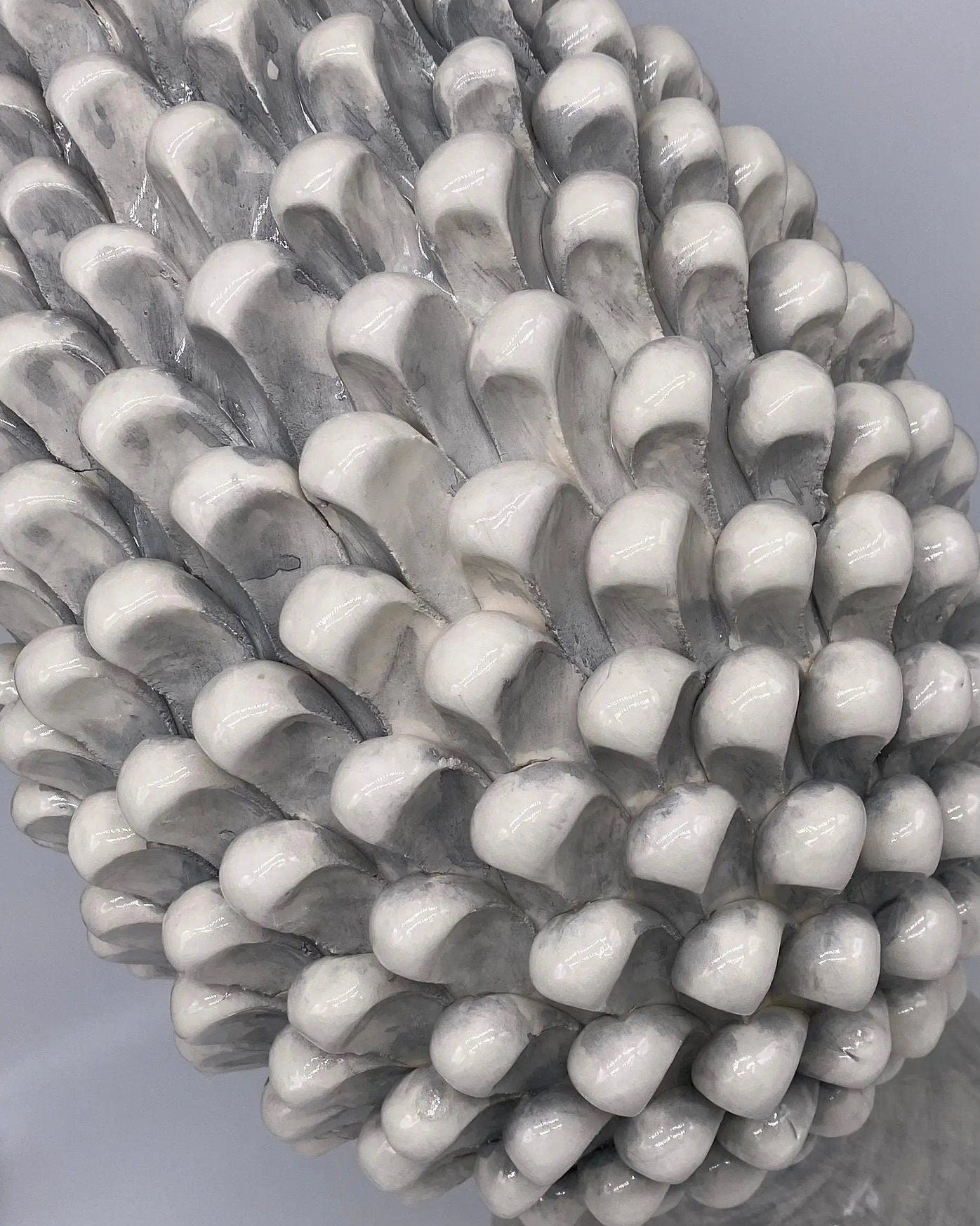 Lampada Pigna Ceramica Caltagirone cm H.40 Artigianale Ghiaccio DD CERAMICHE SICILIANE