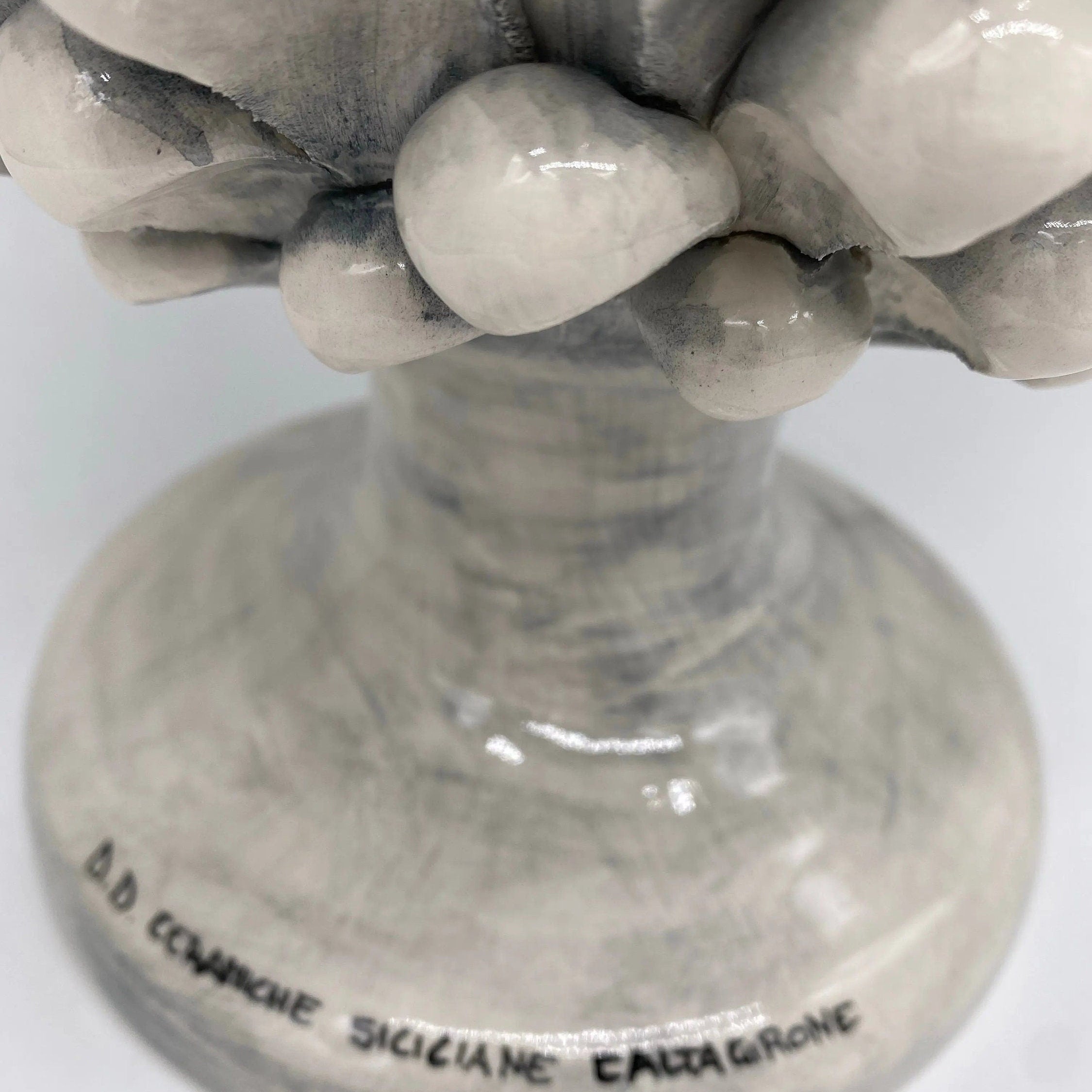 Lampada Pigna Ceramica Caltagirone cm H.40 Artigianale Ghiaccio DD CERAMICHE SICILIANE