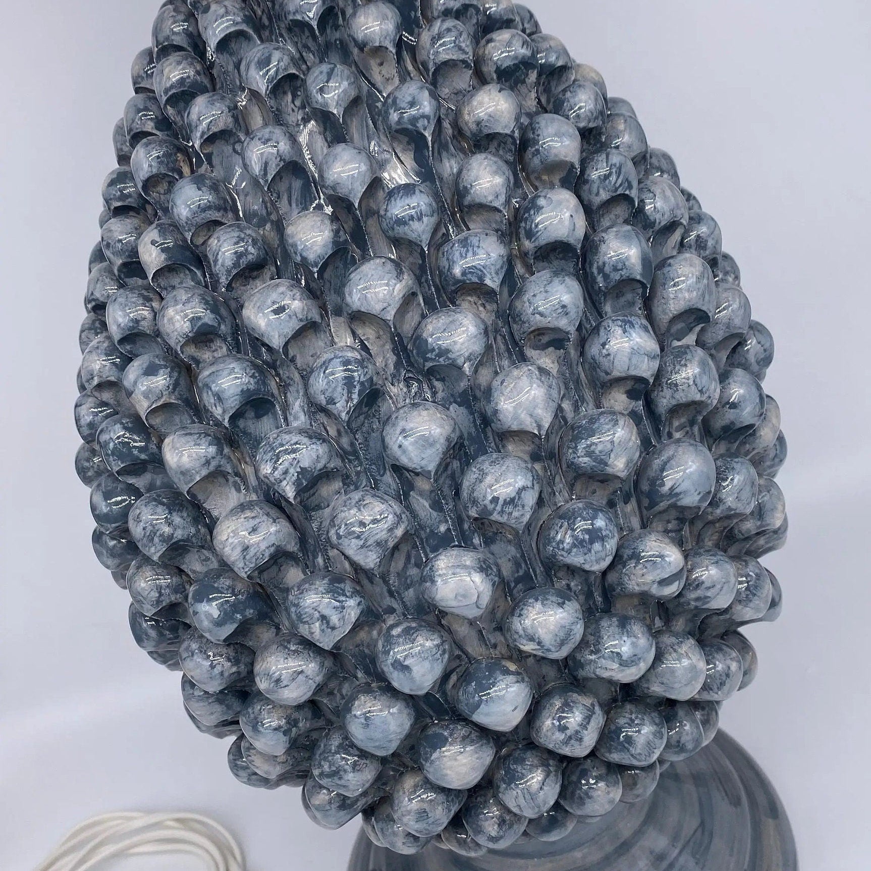 Lampada Pigna Ceramica Caltagirone cm H.40 Artigianale Grigio DD CERAMICHE SICILIANE