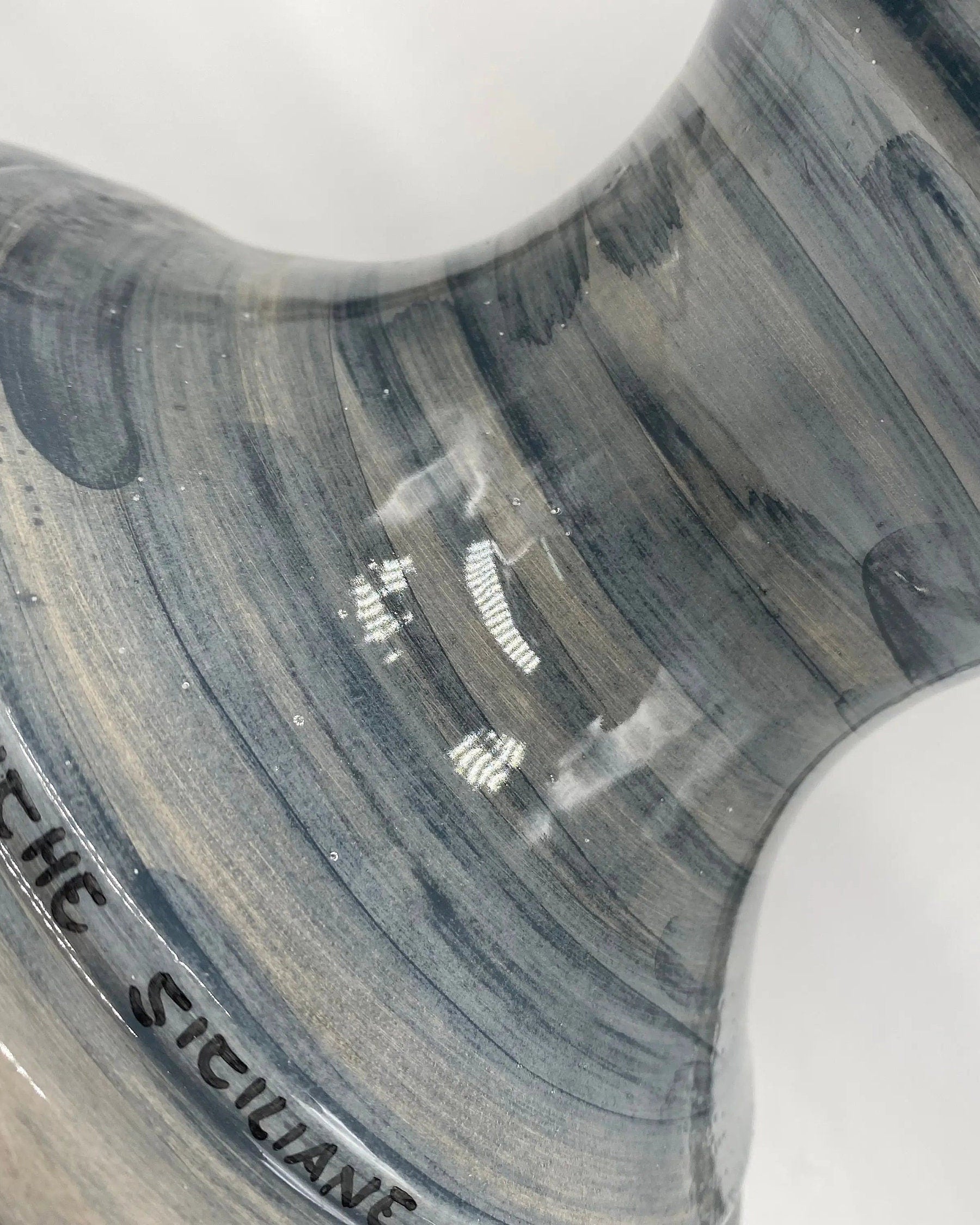 Lampada Pigna Ceramica Caltagirone cm H.40 Artigianale Grigio DD CERAMICHE SICILIANE