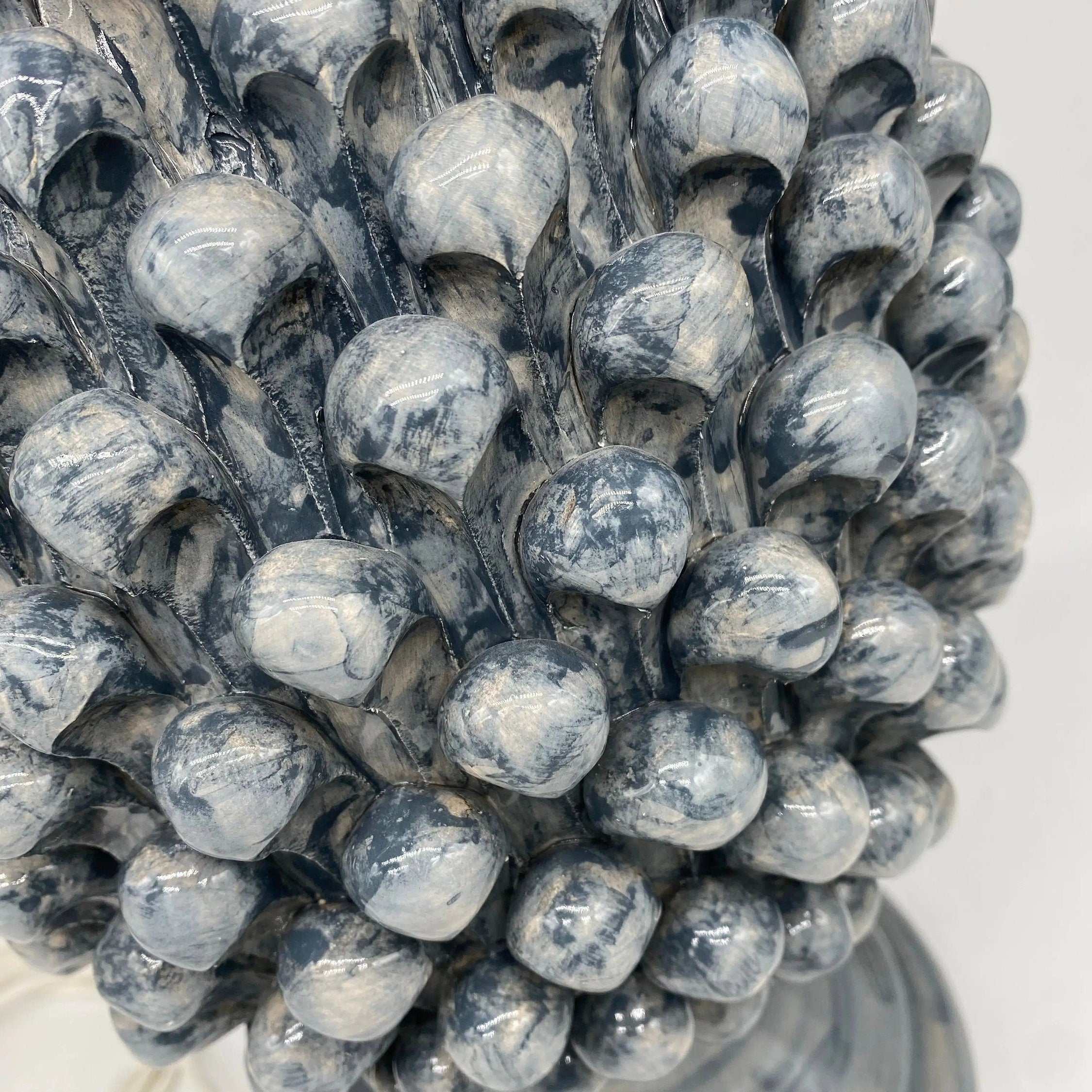 Lampada Pigna Ceramica Caltagirone cm H.40 Artigianale Grigio DD CERAMICHE SICILIANE