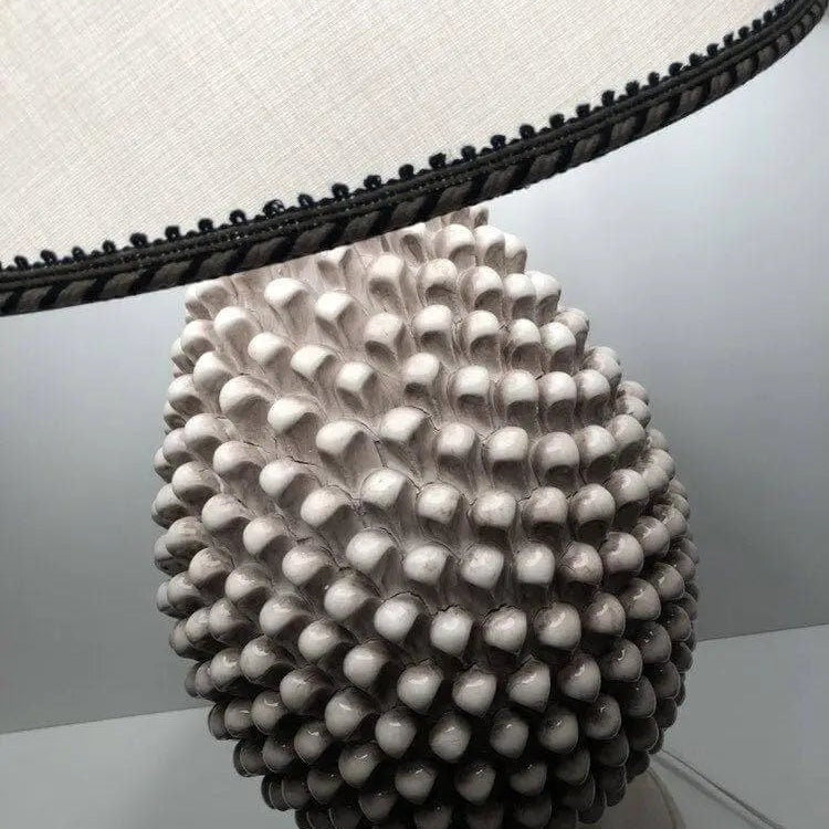 Lampada Pigna Ceramica Caltagirone cm H.50 Artigianale Beige Écru DD CERAMICHE SICILIANE