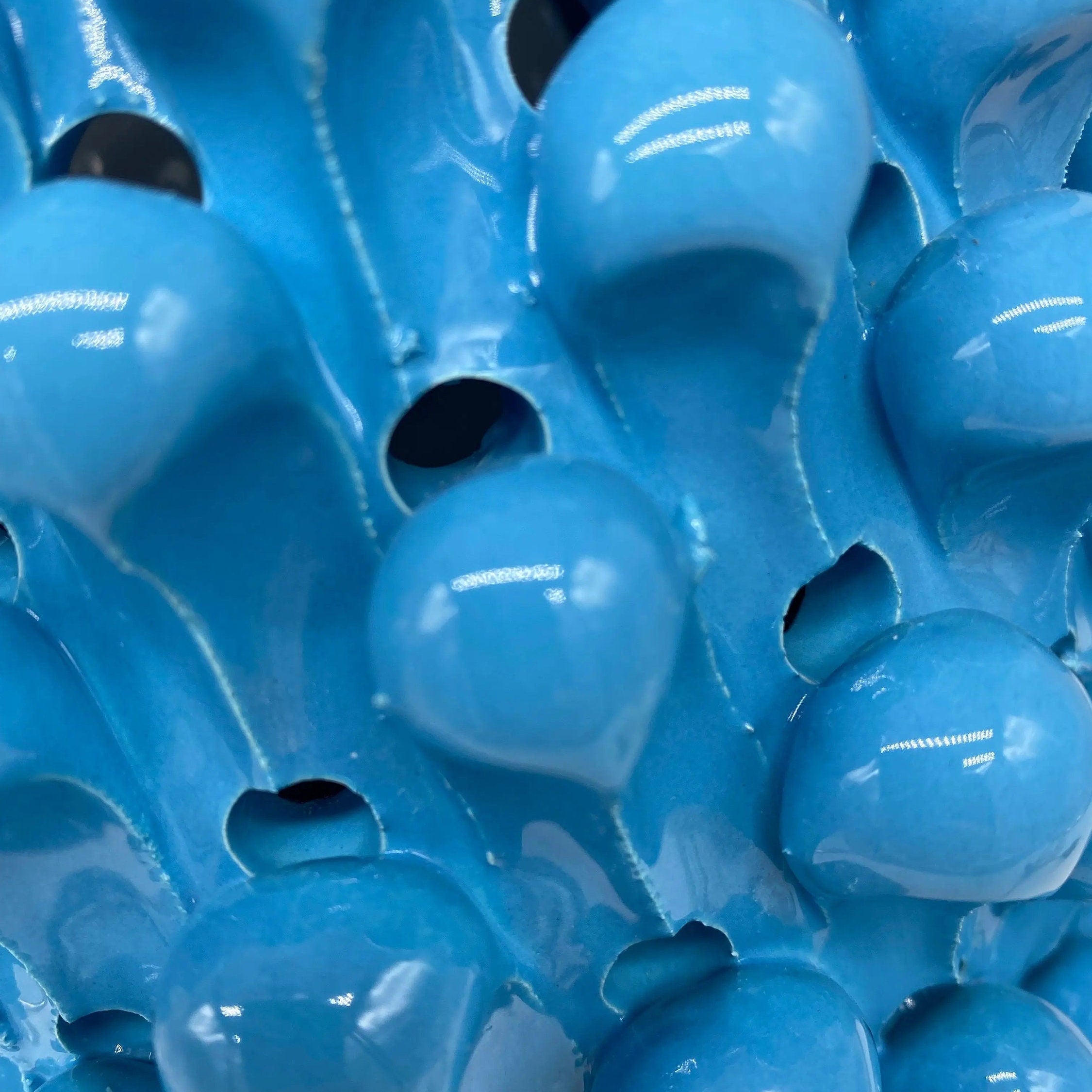 Lampada Pigna traforata Ceramica Caltagirone cm H.30 L.20 Artigianale Celeste Base Decorata DD CERAMICHE SICILIANE