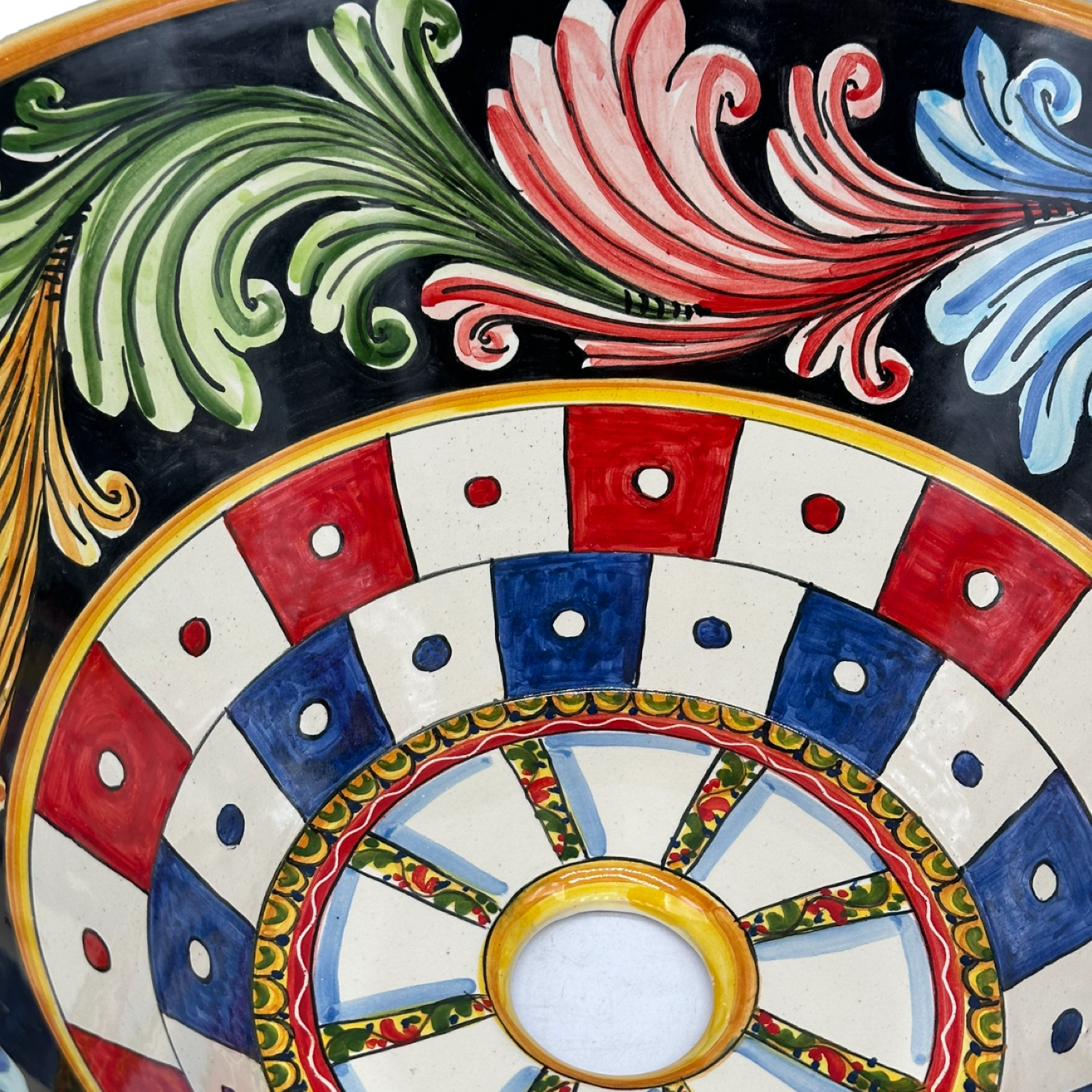 Lavello Ceramica Caltagirone Diametro cm 38 Altezza cm 17 per interno/esterno V.2 - OGGETTISTICA