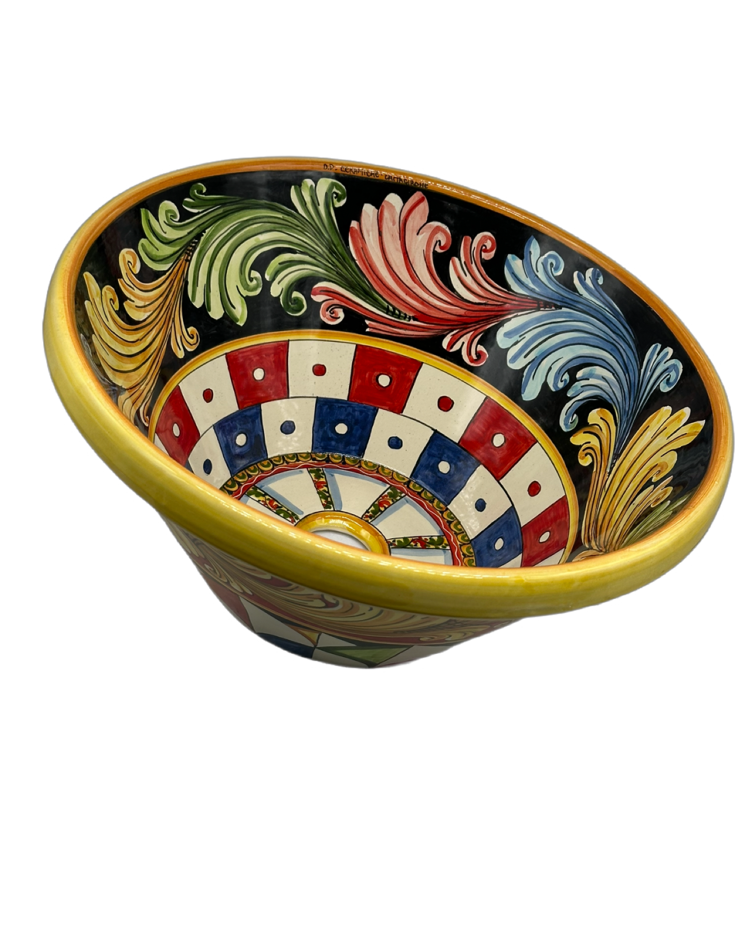 Lavello Ceramica Caltagirone Diametro cm 38 Altezza cm 17 per interno/esterno V.2 - OGGETTISTICA