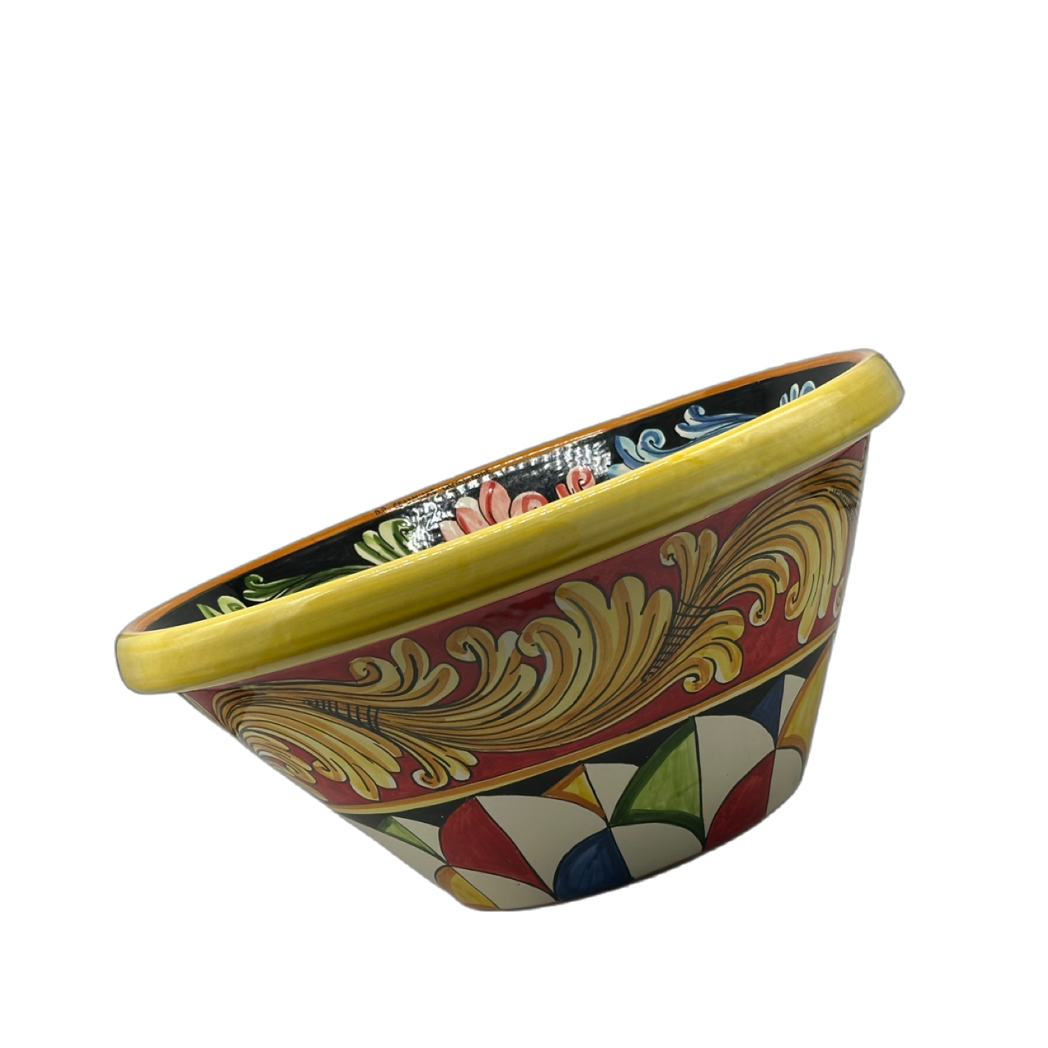 Lavello Ceramica Caltagirone Diametro cm 38 Altezza cm 17 per interno/esterno V.2 - OGGETTISTICA