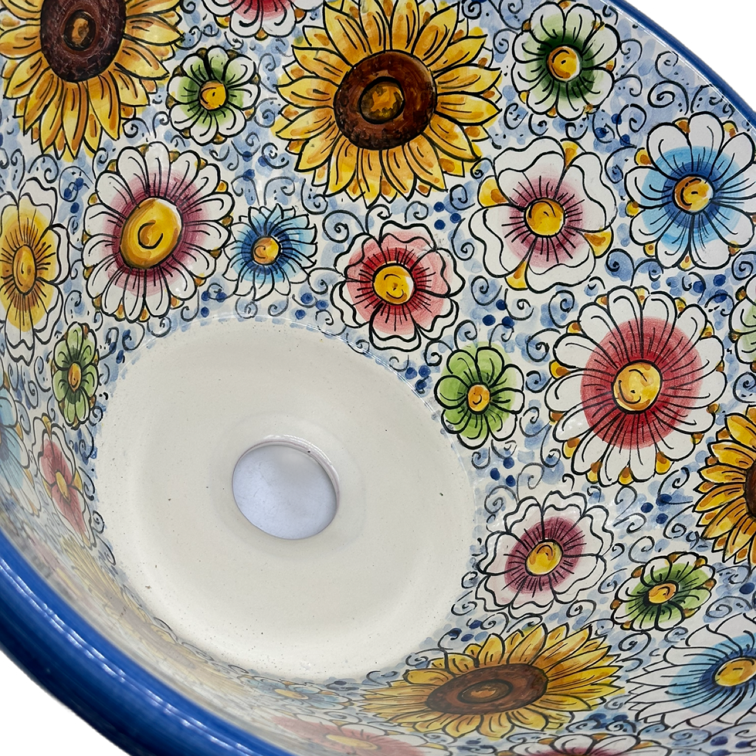 Lavello Ceramica Caltagirone Diametro cm 37 per interno/esterno V.3 - OGGETTISTICA