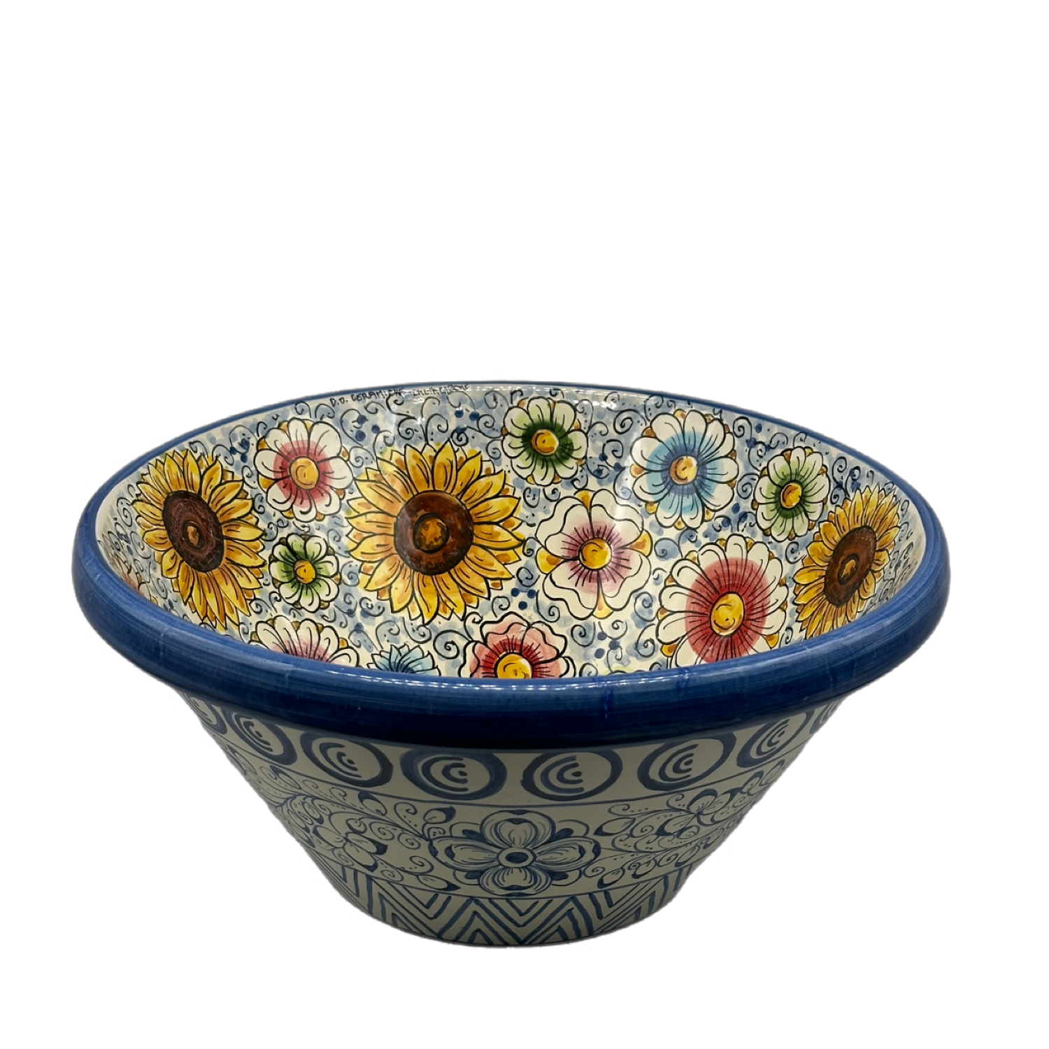 Lavello Ceramica Caltagirone Diametro cm 37 per interno/esterno V.3 - OGGETTISTICA