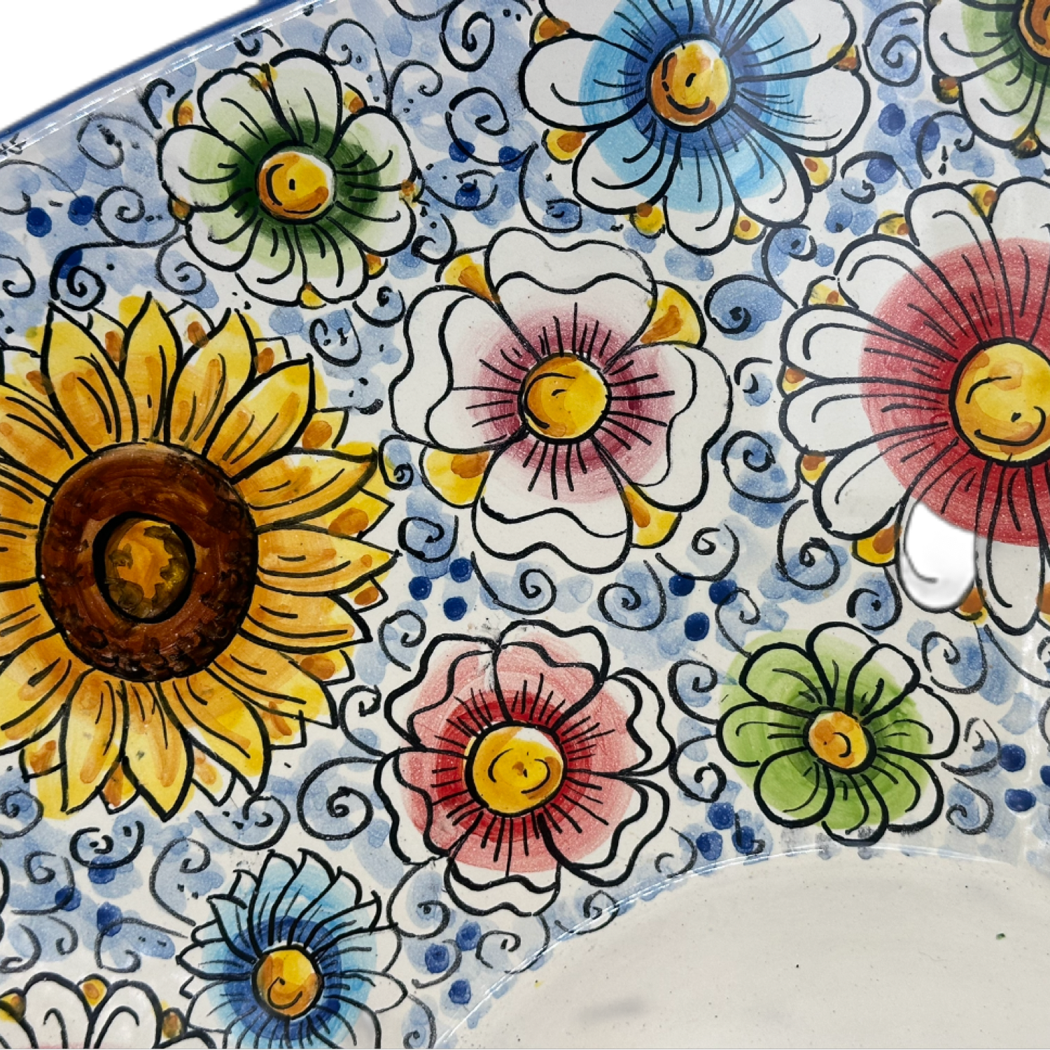 Lavello Ceramica Caltagirone Diametro cm 37 per interno/esterno V.3 - OGGETTISTICA
