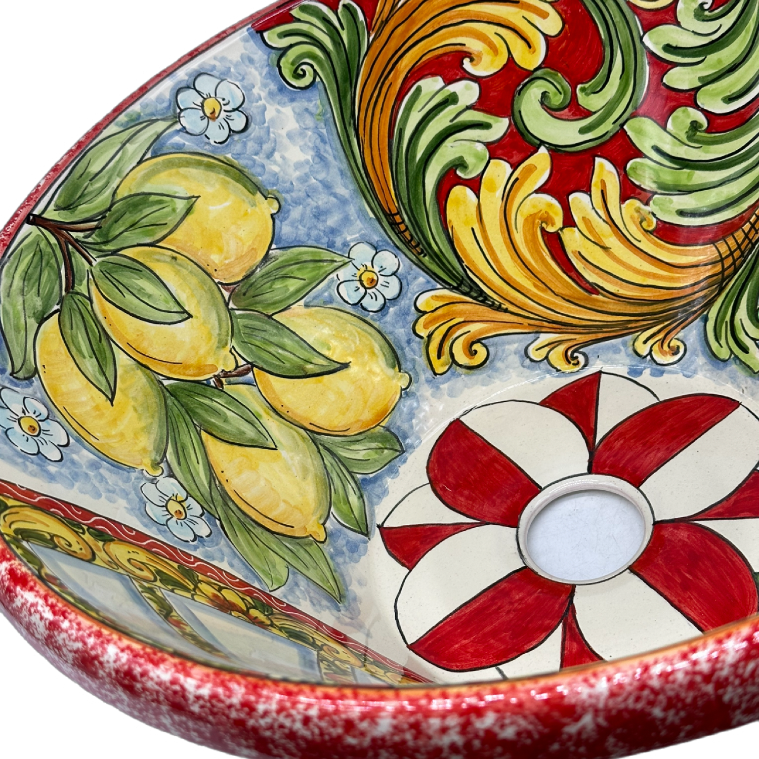 Lavello Ceramica Caltagirone Diametro cm 37 per interno/esterno V.4 - LAVELLI