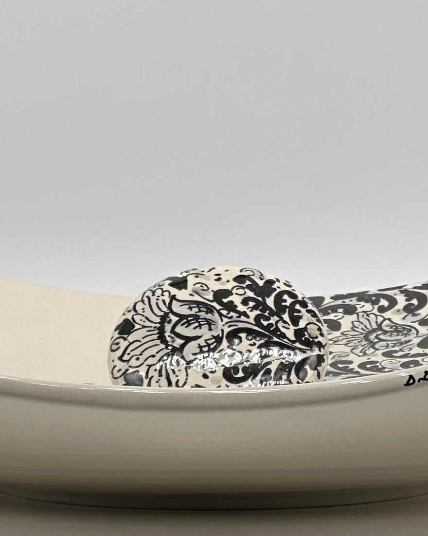 Lavabo da Appoggio Ceramica Caltagirone cm 40x40x10 Moderno Artigianale V.1