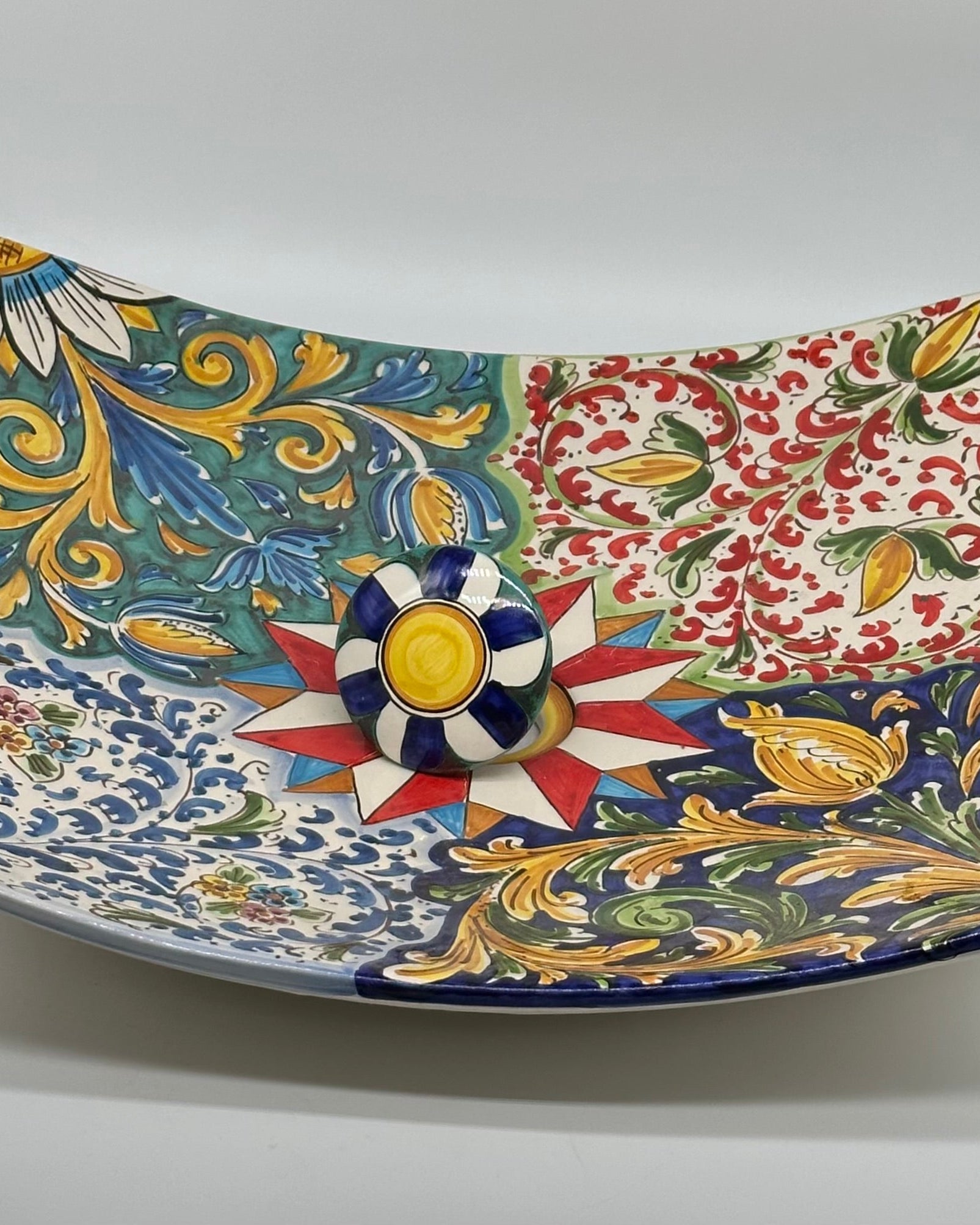 Lavello da Appoggio Ceramica Caltagirone cm 40x40x10 Moderno Artigianale V.2 - LAVELLI