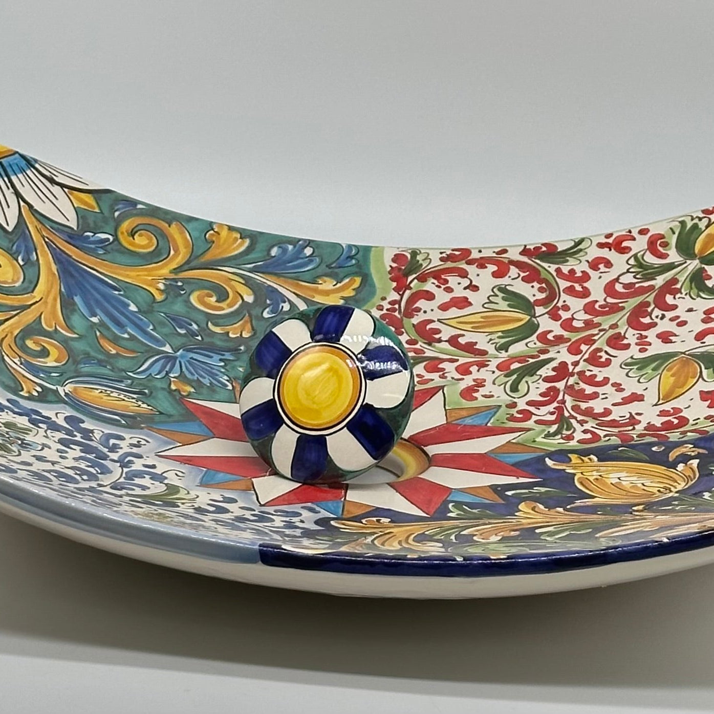 Lavello da Appoggio Ceramica Caltagirone cm 40x40x10 Moderno Artigianale V.2 - LAVELLI