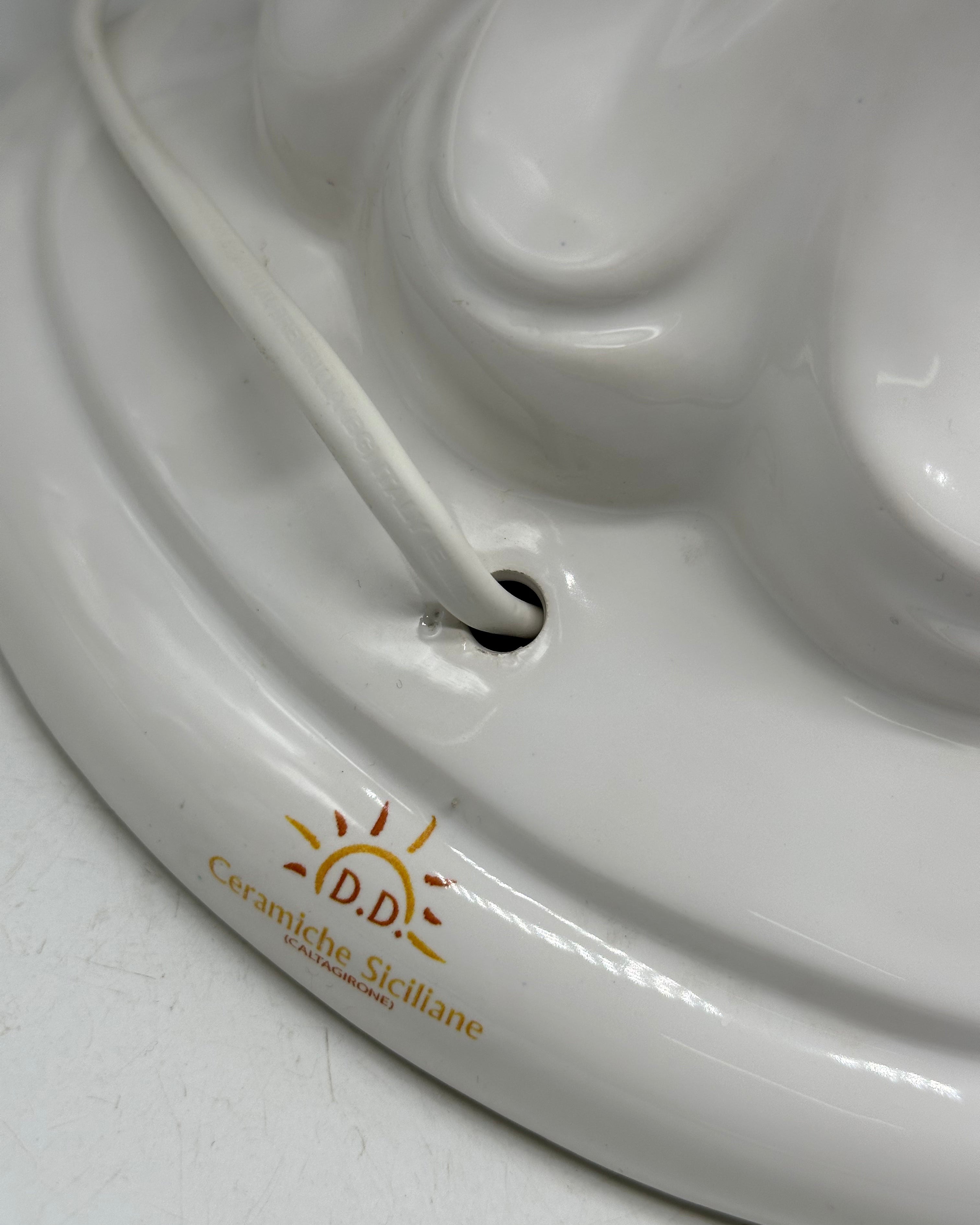 Lumi Teste di Moro Moderne Ceramica Caltagirone cm H.45 Artigianale Bianco - LAMPADE