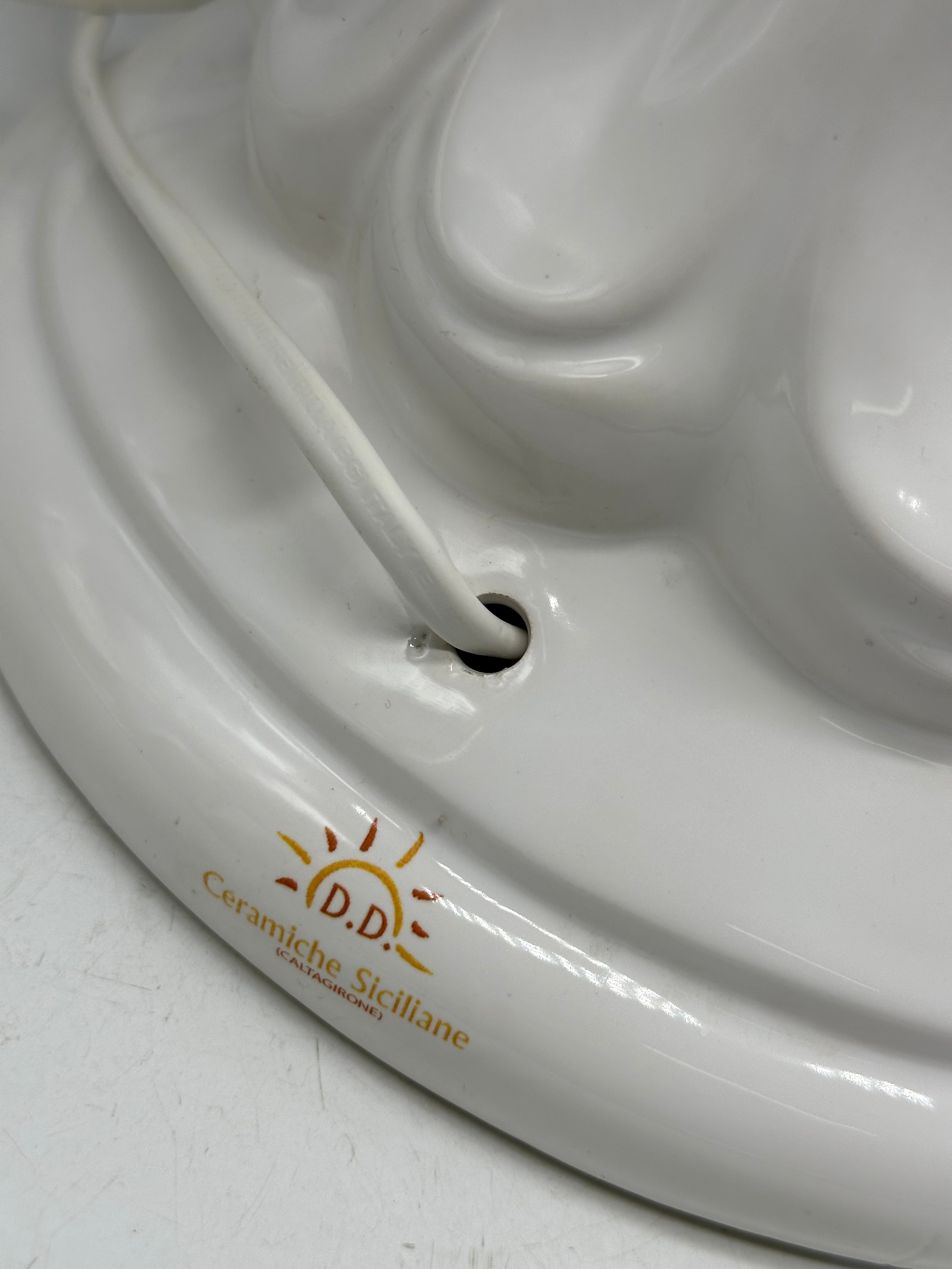 Lumi Teste di Moro Moderne Ceramica Caltagirone cm H.45 Artigianale Bianco - LAMPADE