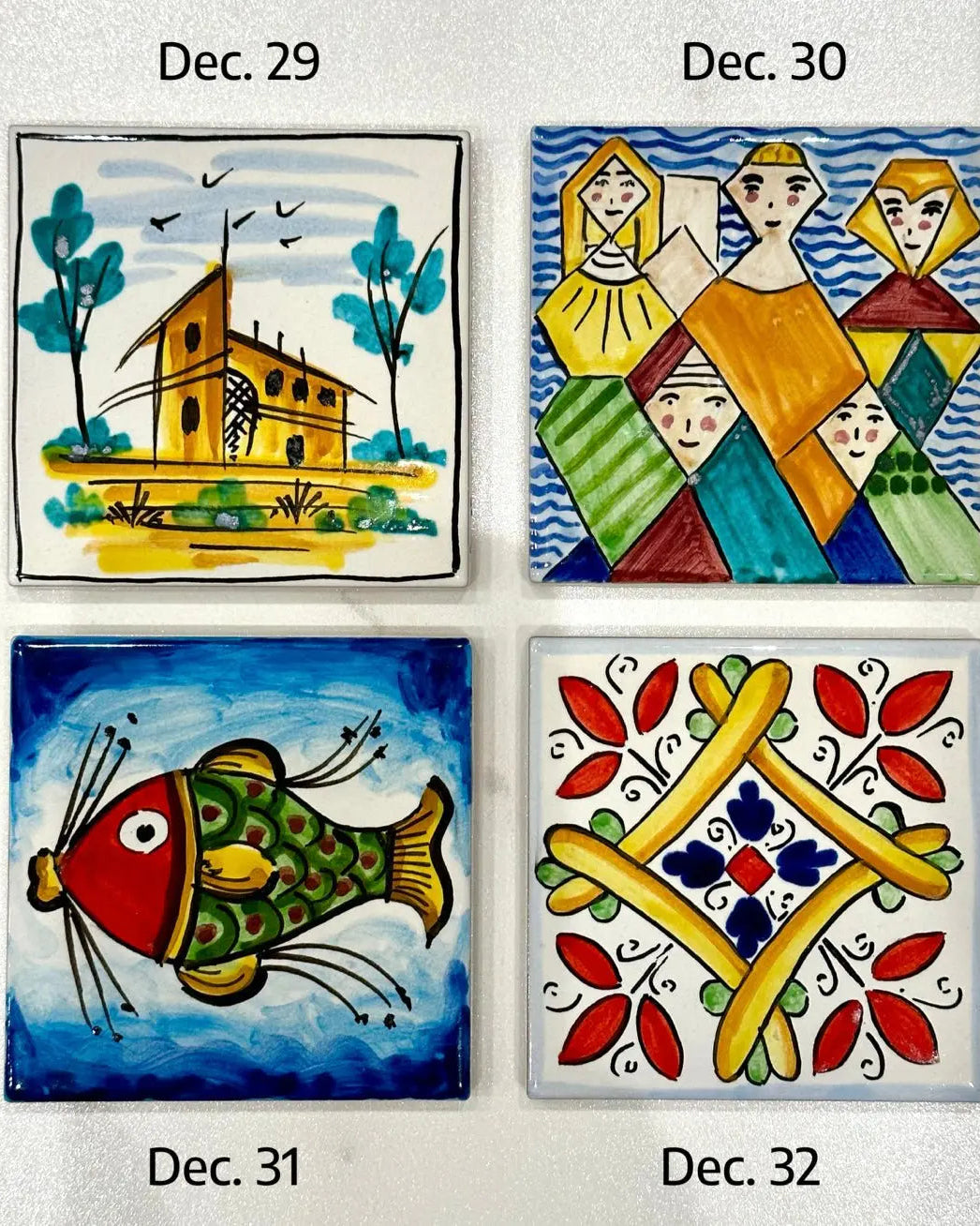 Maioliche Ceramica Caltagirone cm 10x10 Piastrelle Mattonelle decorate a mano - PIASTRELLE