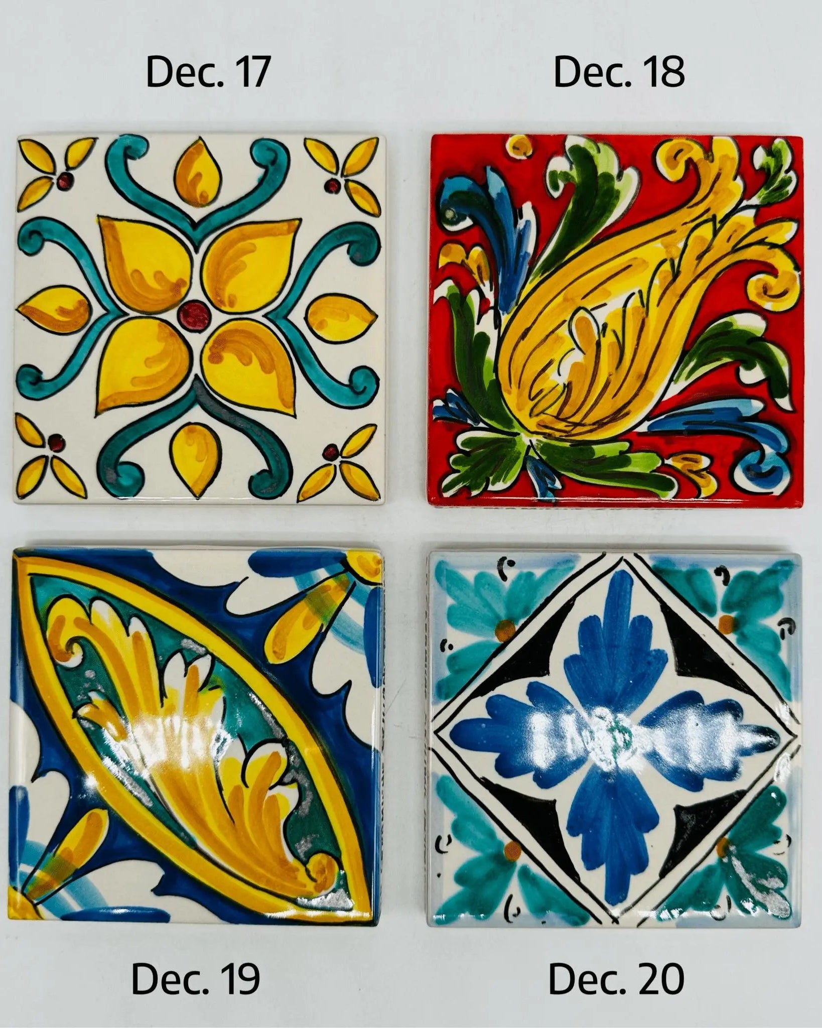 Maioliche Ceramica Caltagirone cm 10x10 Piastrelle Mattonelle decorate a mano - PIASTRELLE