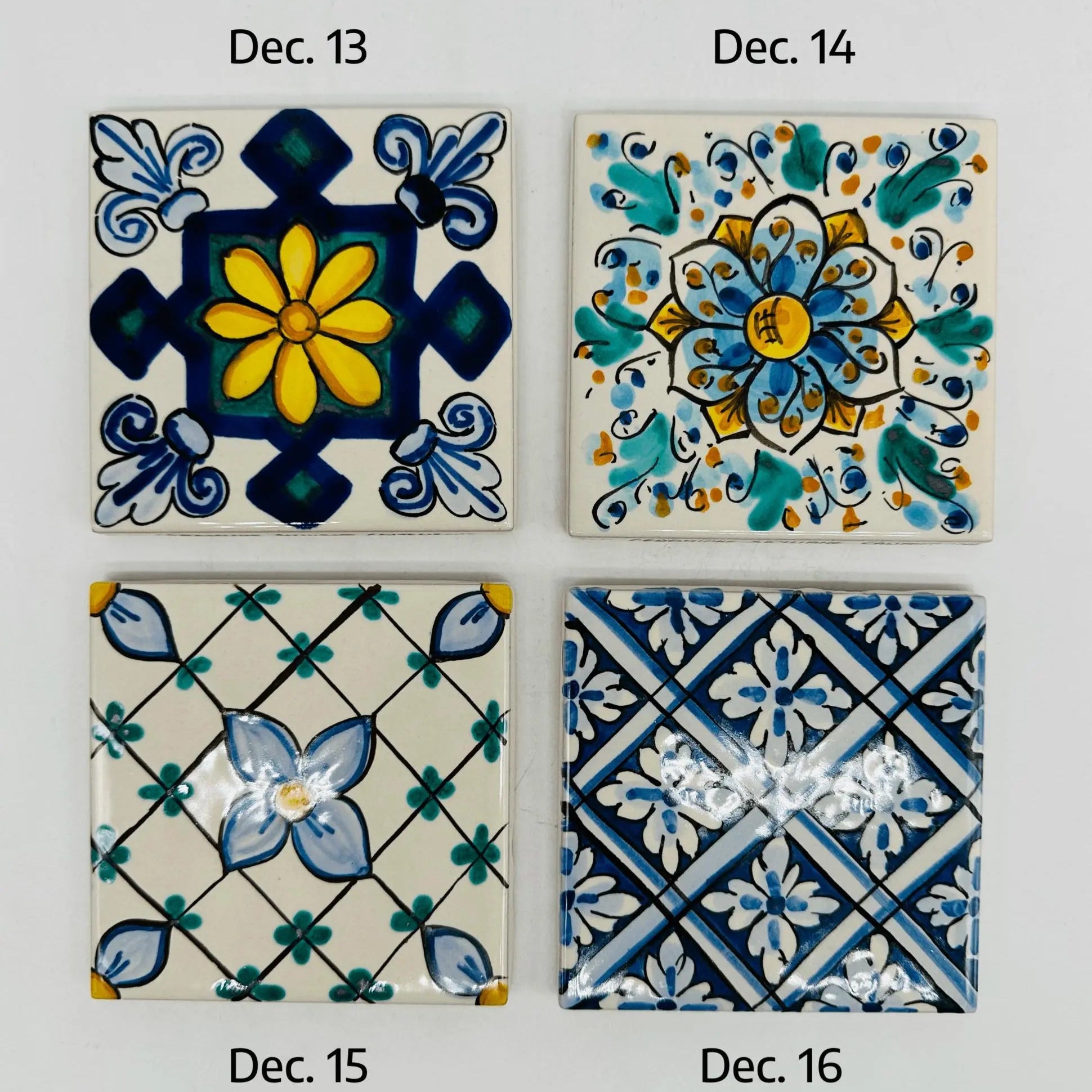 Maioliche Ceramica Caltagirone cm 10x10 Piastrelle Mattonelle decorate a mano - PIASTRELLE