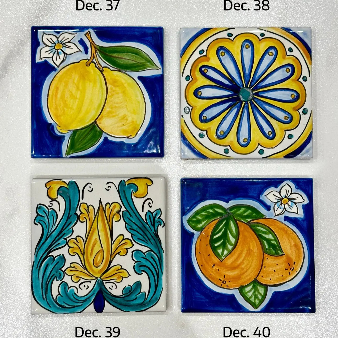 Maioliche Ceramica Caltagirone cm 10x10 Piastrelle Mattonelle decorate a mano - PIASTRELLE