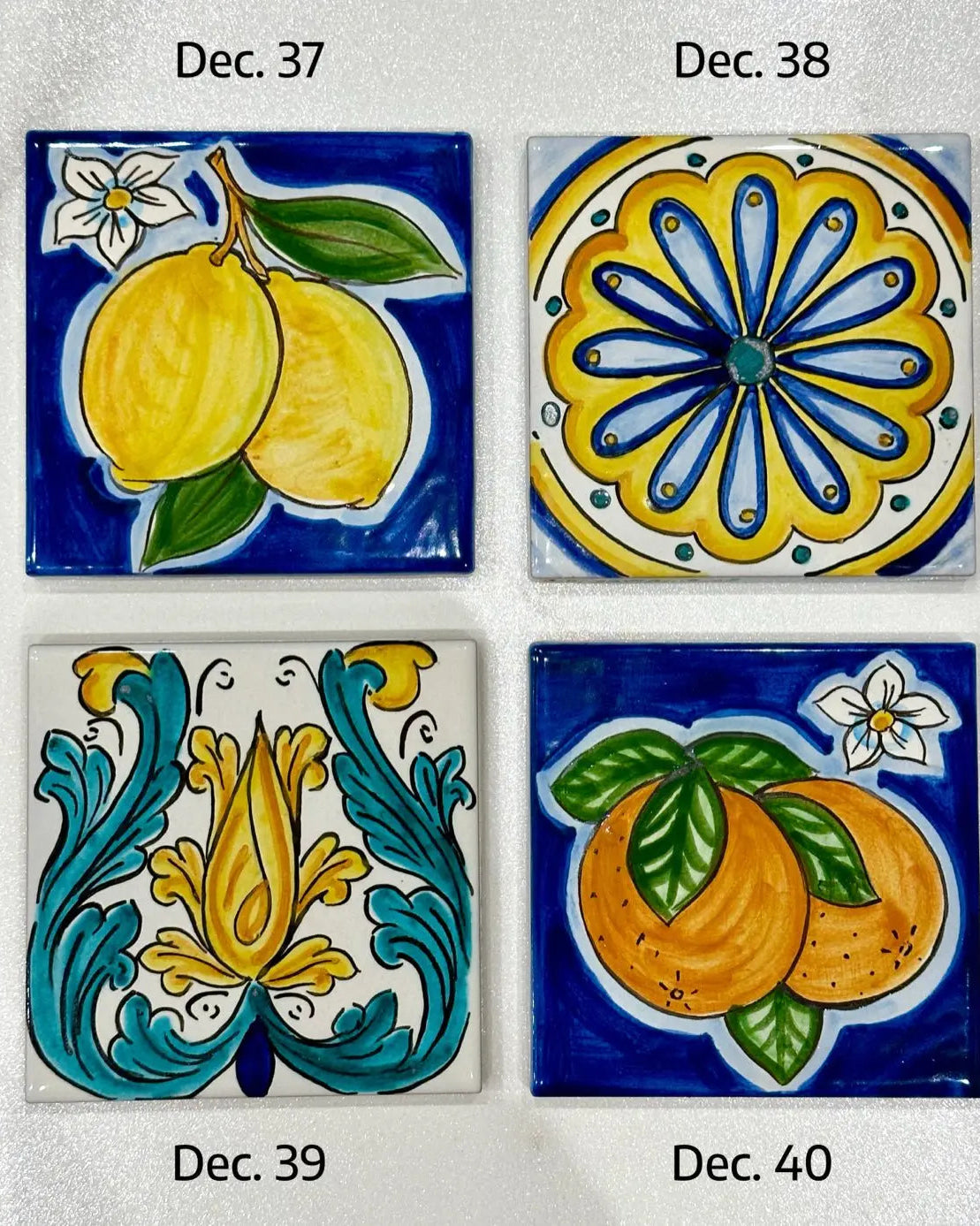 Maioliche Ceramica Caltagirone cm 10x10 Piastrelle Mattonelle decorate a mano - PIASTRELLE