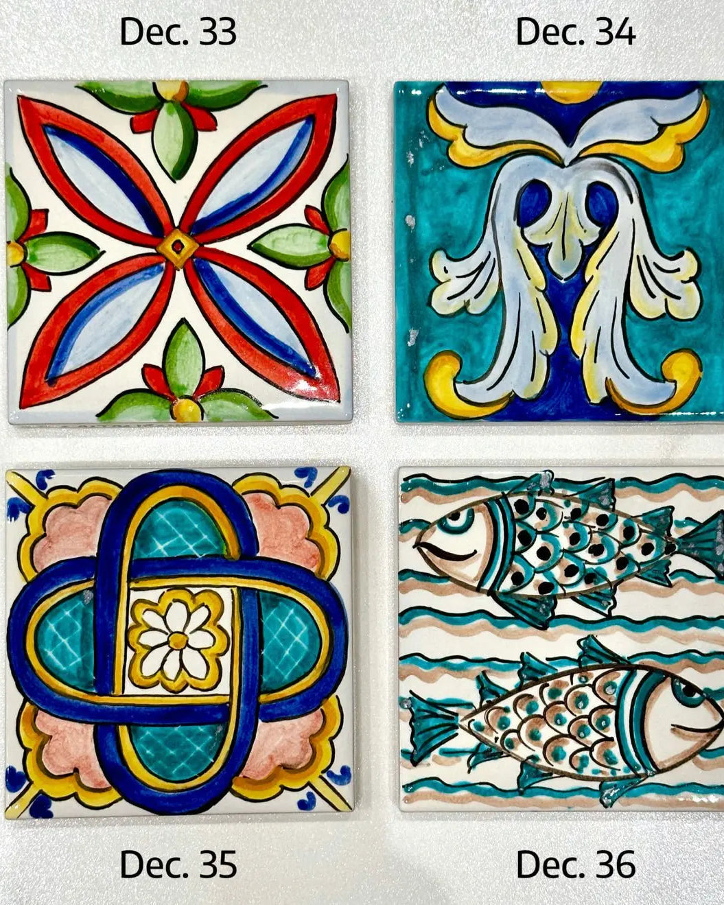 Maioliche Ceramica Caltagirone cm 10x10 Piastrelle Mattonelle decorate a mano - PIASTRELLE