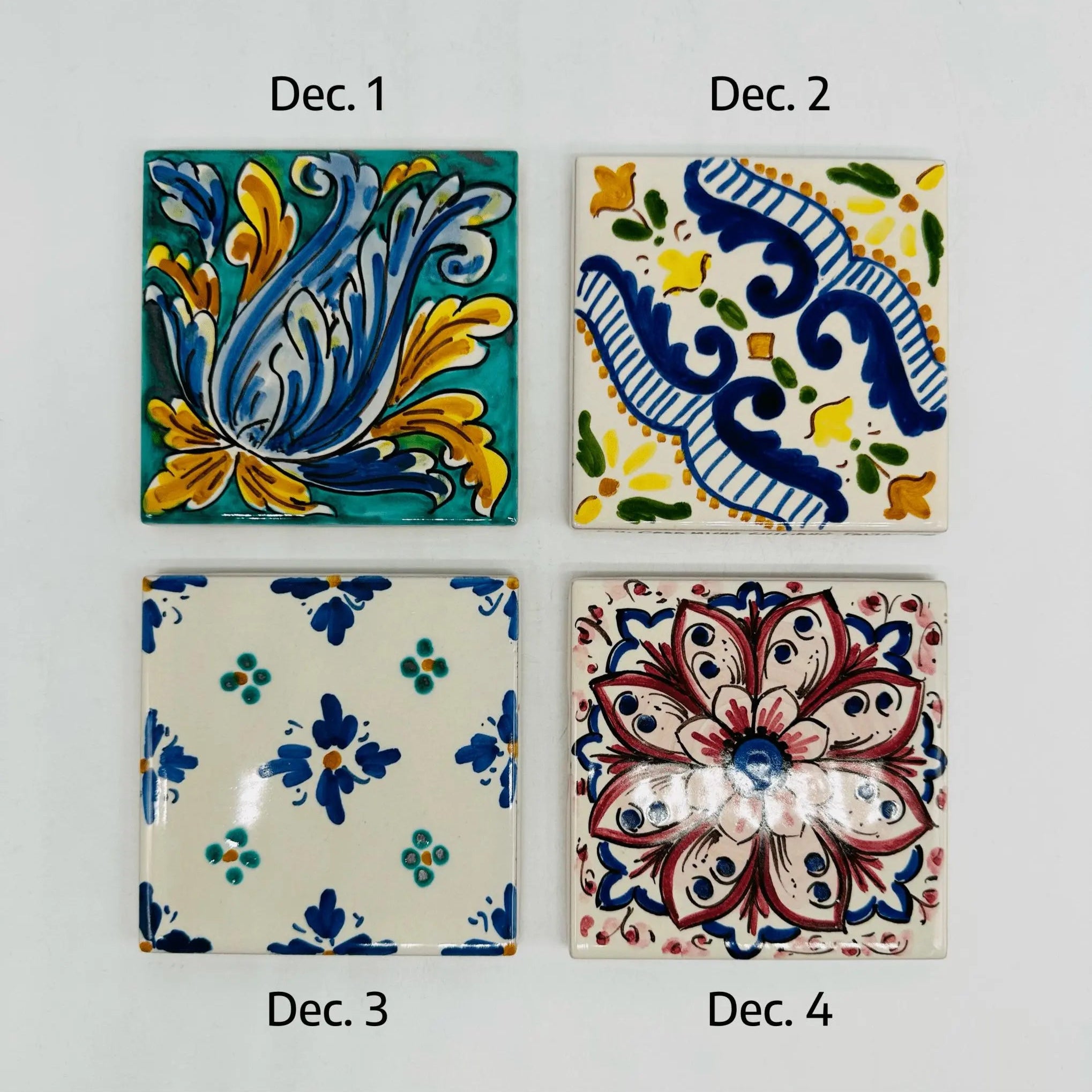 Maioliche Ceramica Caltagirone cm 10x10 Piastrelle Mattonelle decorate a mano - PIASTRELLE