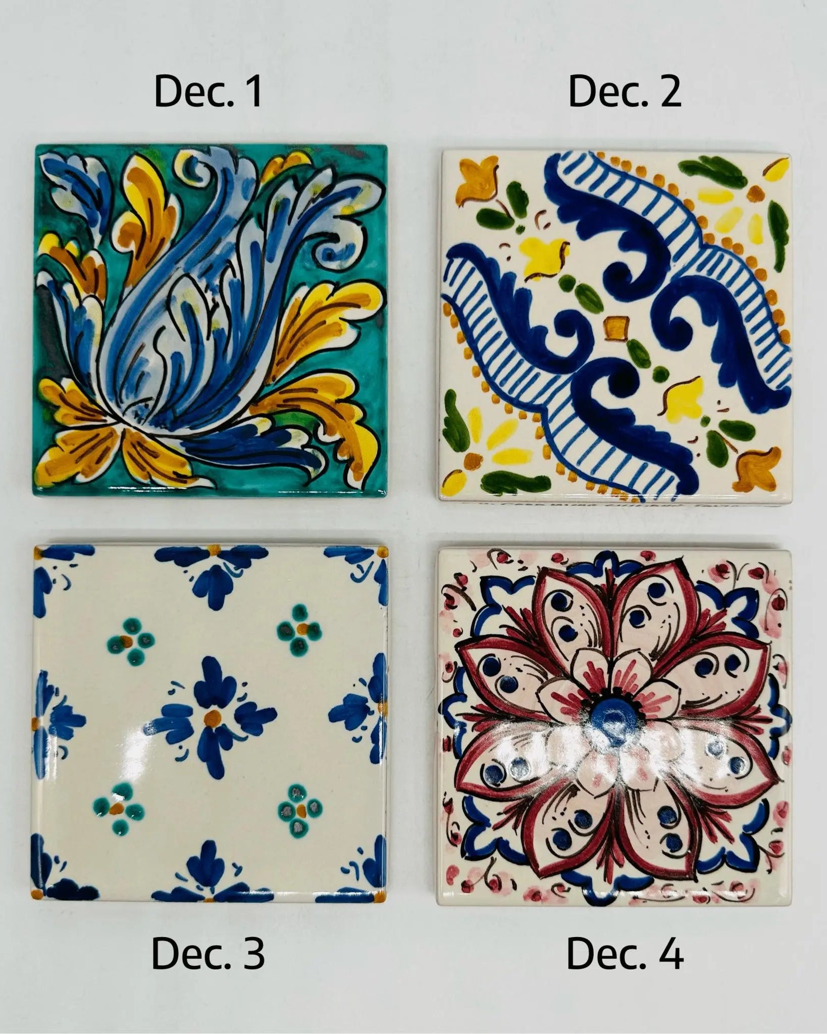 Maioliche Ceramica Caltagirone cm 10x10 Piastrelle Mattonelle decorate a mano - PIASTRELLE