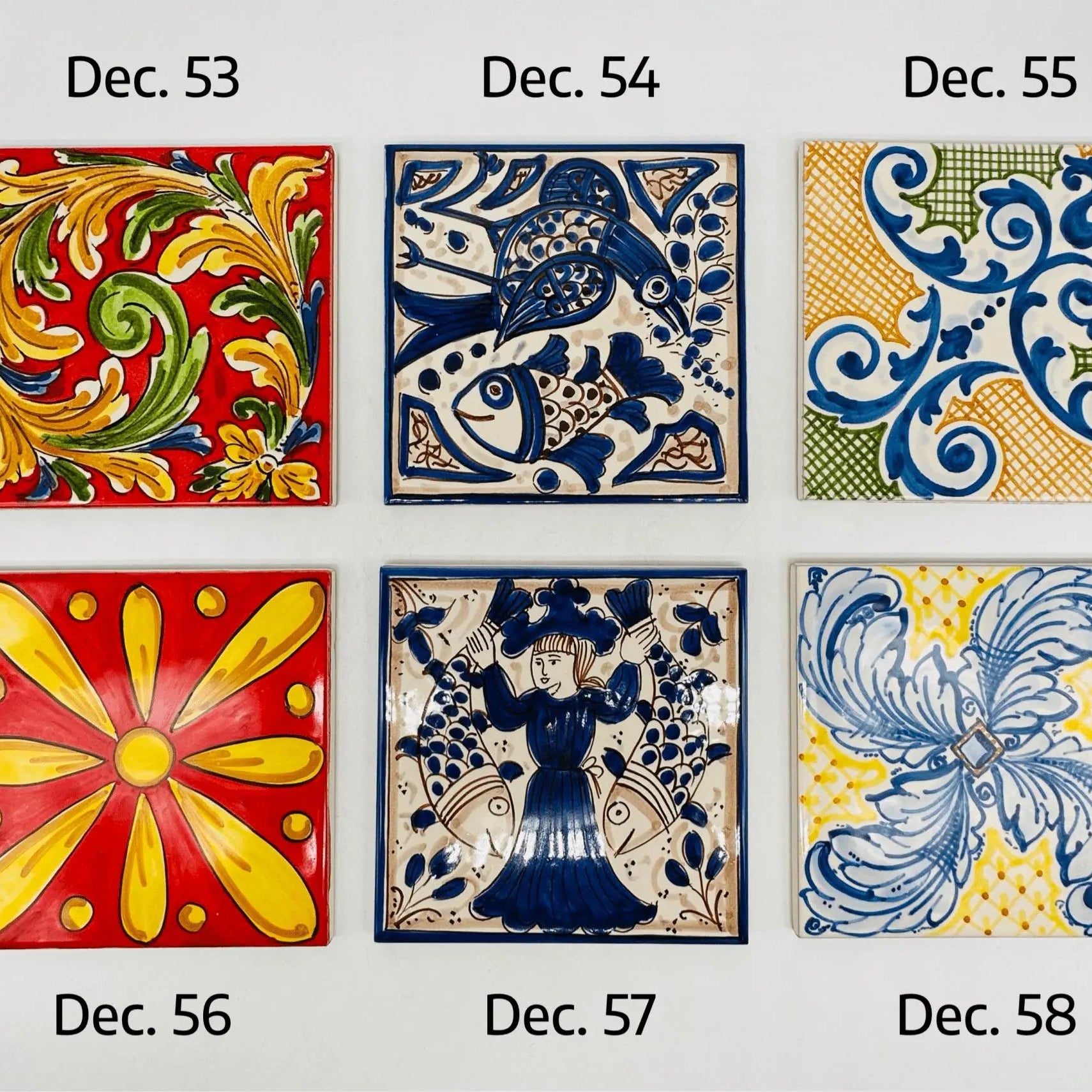 Maioliche Ceramica Caltagirone cm 15x15 Piastrelle Mattonelle decorate a mano - PIASTRELLE