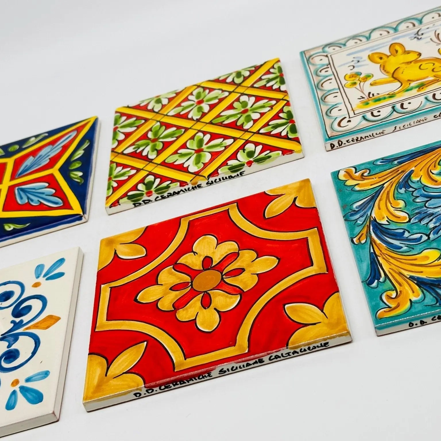 Maioliche Ceramica Caltagirone cm 15x15 Piastrelle Mattonelle decorate a mano - PIASTRELLE