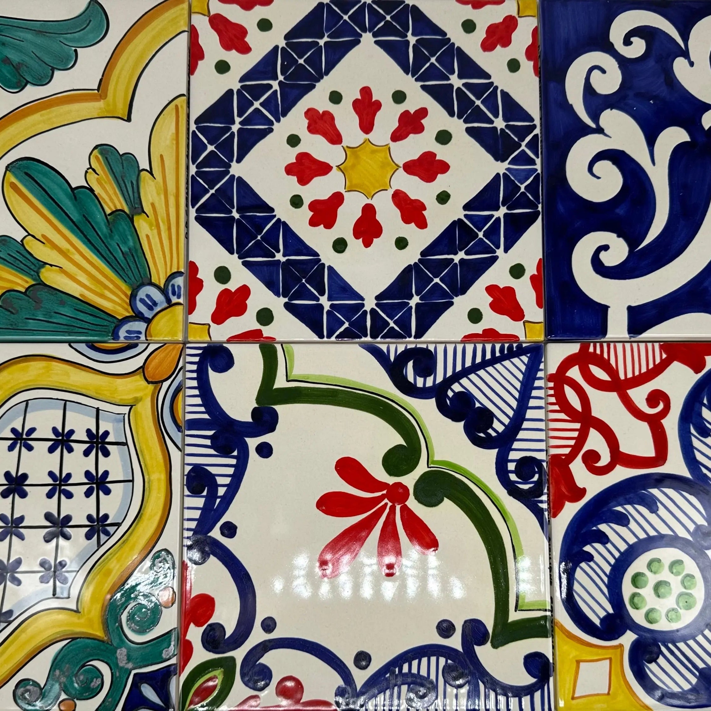 Maioliche Ceramica Caltagirone cm 20x20 Piastrelle Mattonelle decorate a mano DD CERAMICHE SICILIANE