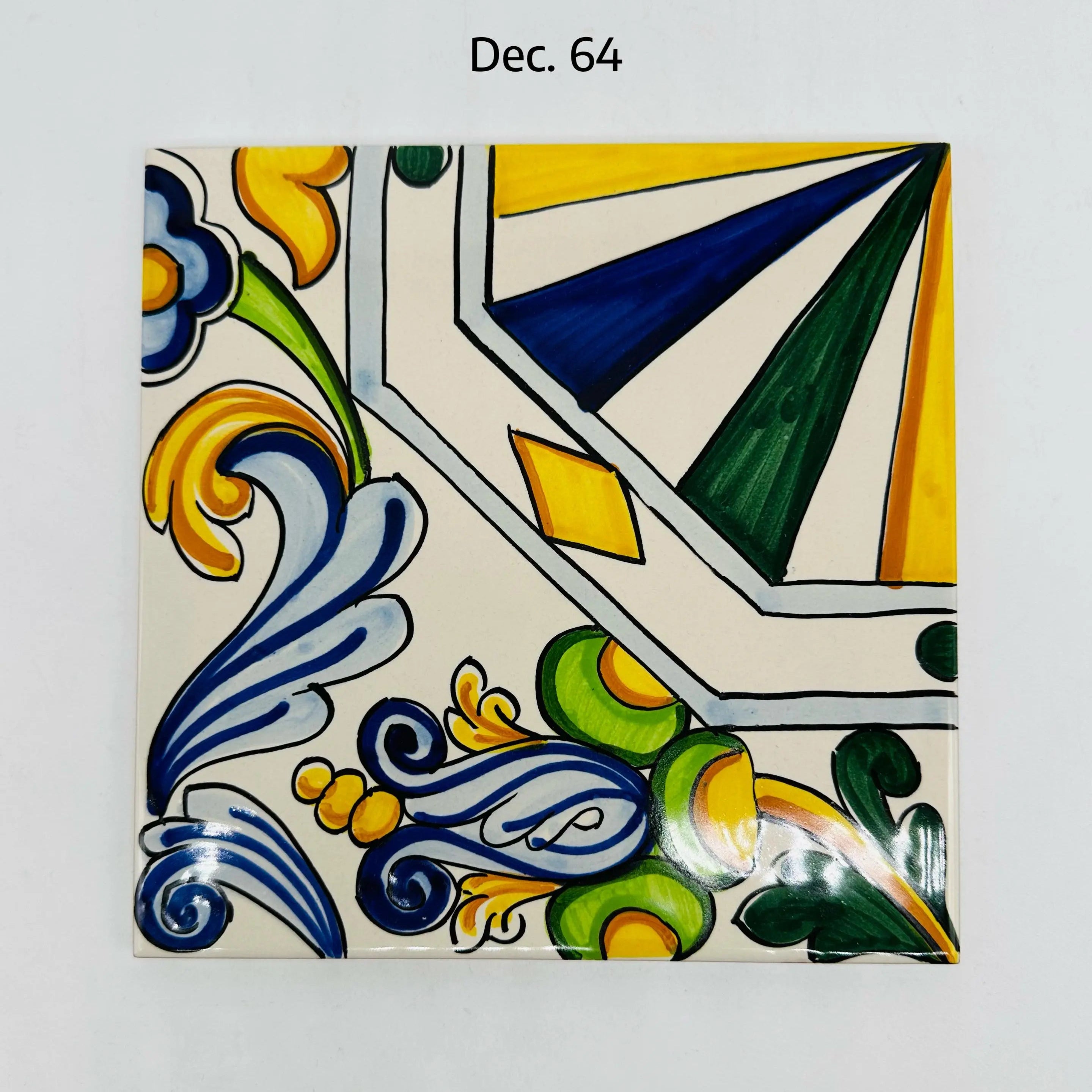 Maioliche Ceramica Caltagirone cm 20x20 Piastrelle Mattonelle decorate a mano DD CERAMICHE SICILIANE