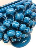 Portavaso Mezza Pigna Ceramica Caltagirone cm H.20 L.20 Artigianale Blu Cristallo DD CERAMICHE SICILIANE