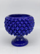 Portavaso Mezza Pigna Ceramica Caltagirone cm H.20 L.20 Artigianale Blu DD CERAMICHE SICILIANE