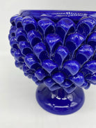 Portavaso Mezza Pigna Ceramica Caltagirone cm H.20 L.20 Artigianale Blu DD CERAMICHE SICILIANE