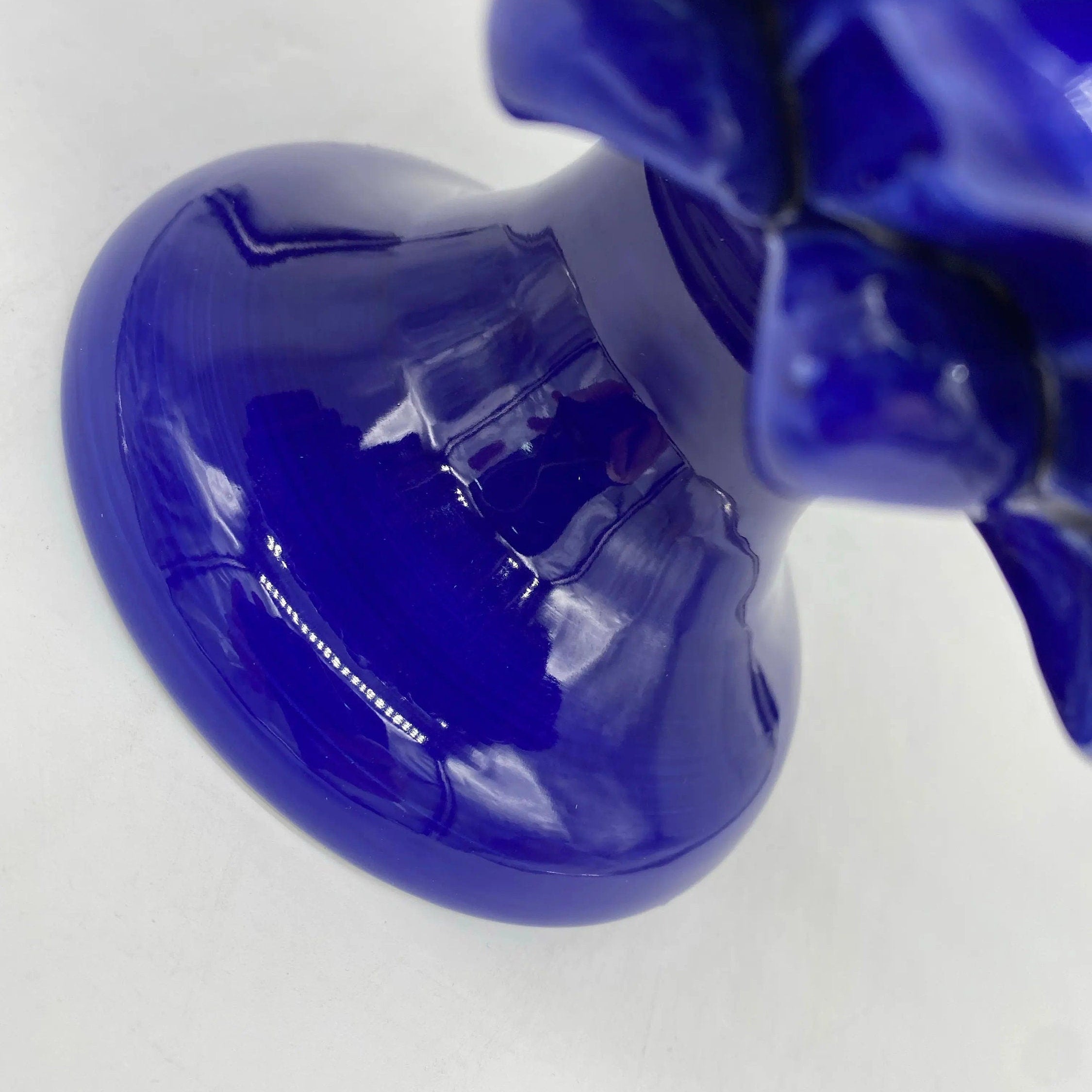 Portavaso Mezza Pigna Ceramica Caltagirone cm H.20 L.20 Artigianale Blu DD CERAMICHE SICILIANE