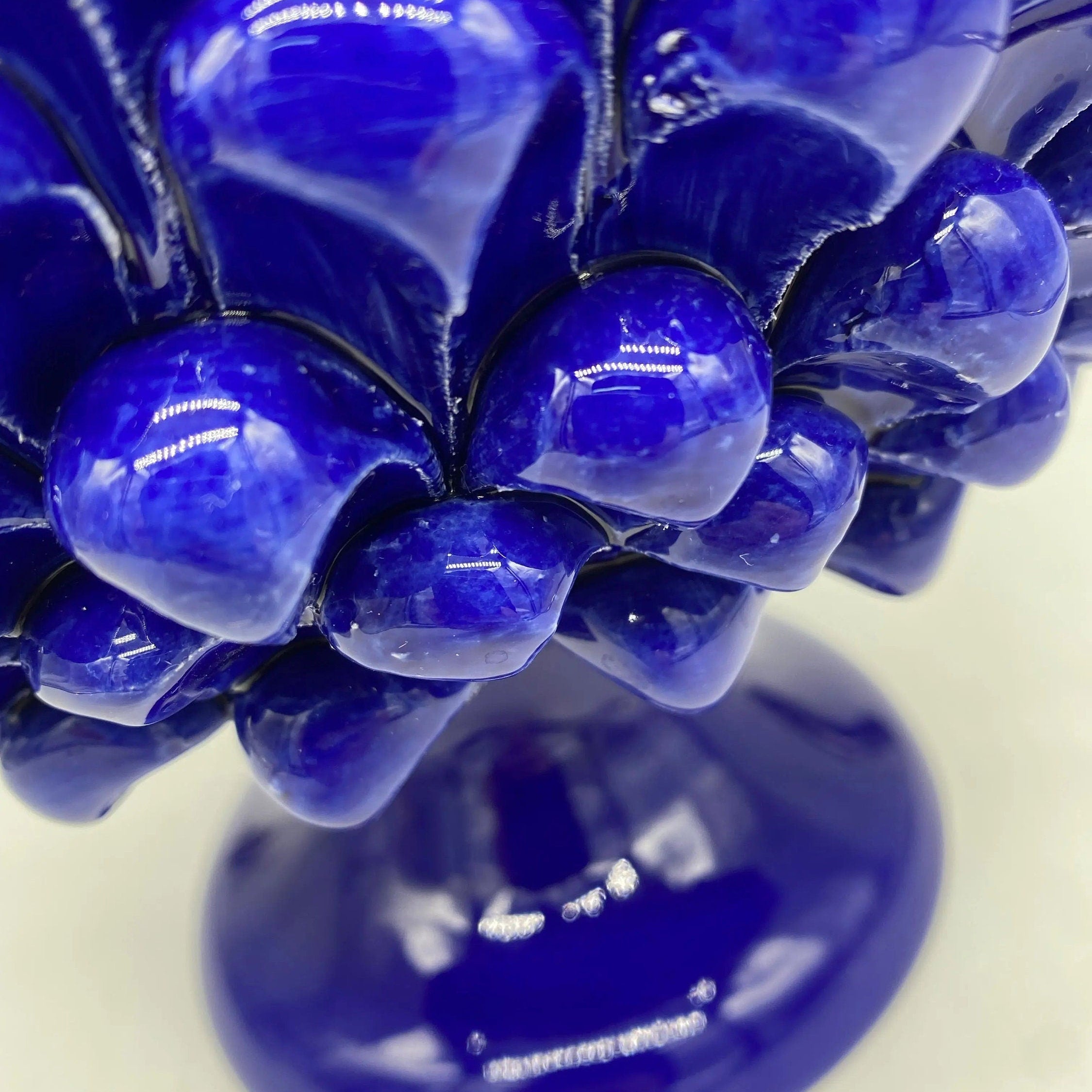 Portavaso Mezza Pigna Ceramica Caltagirone cm H.20 L.20 Artigianale Blu DD CERAMICHE SICILIANE