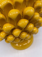 Portavaso Mezza Pigna Ceramica Caltagirone cm H.20 L.20 Artigianale Giallo DD CERAMICHE SICILIANE