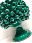 Portavaso Mezza Pigna Ceramica Caltagirone cm H.20 L.20 Artigianale Verde Cristallo DD CERAMICHE SICILIANE