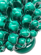 Portavaso Mezza Pigna Ceramica Caltagirone cm H.20 L.20 Artigianale Verde Cristallo DD CERAMICHE SICILIANE