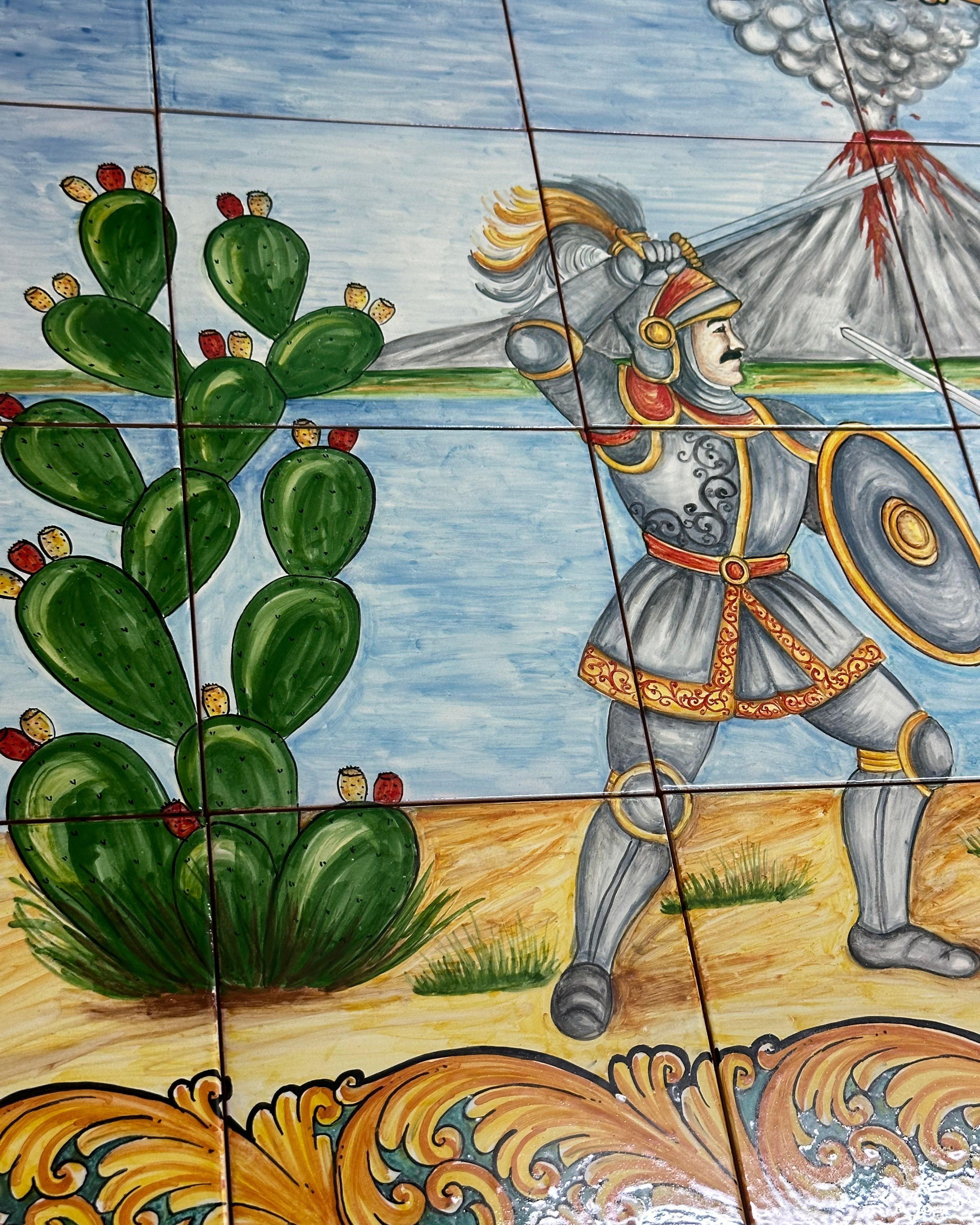 Mosaico Pannello Paladini Ceramica Caltagirone cm 120x80 Piastrelle decorate a mano - MAIOLICHE