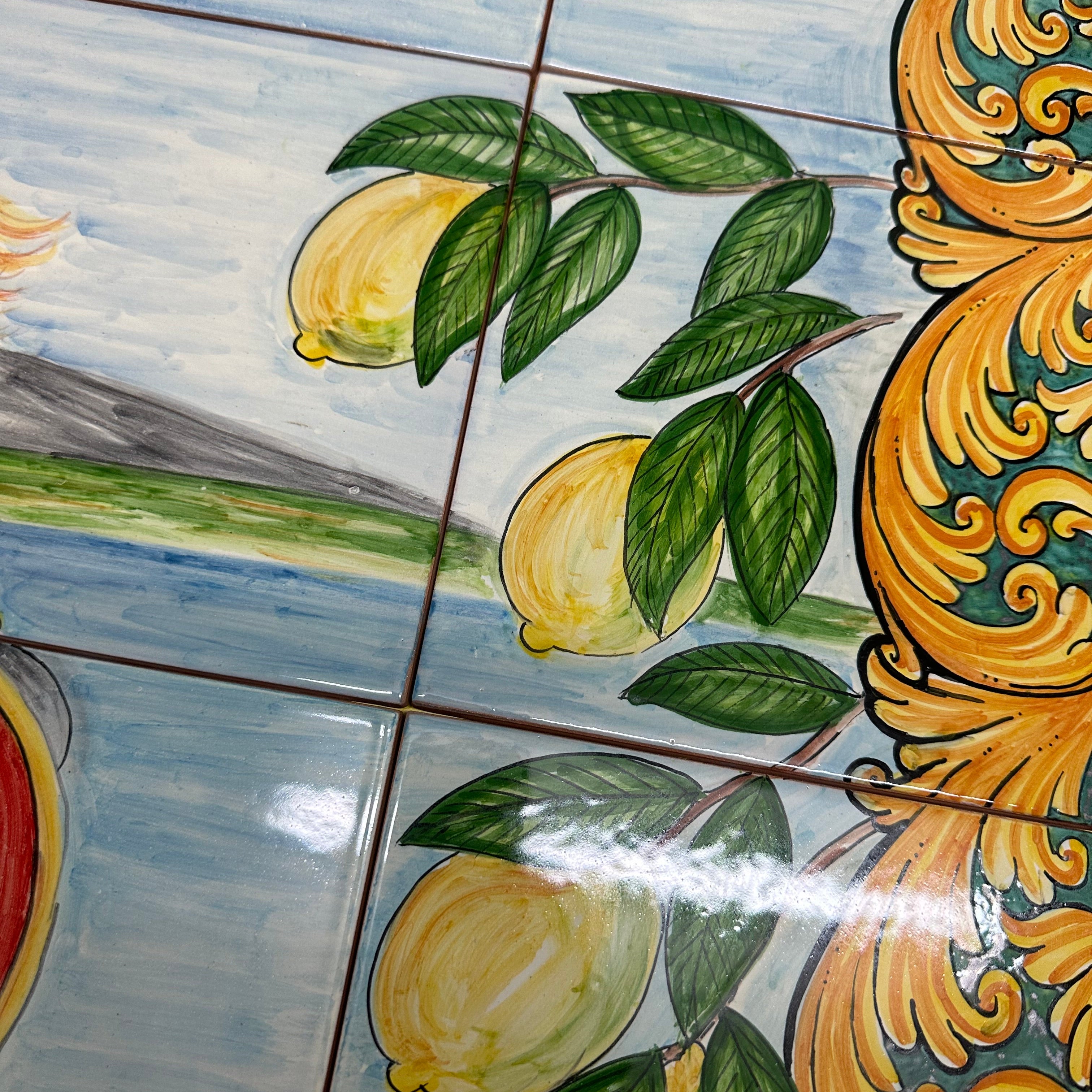 Mosaico Pannello Paladini Ceramica Caltagirone cm 120x80 Piastrelle decorate a mano - MAIOLICHE