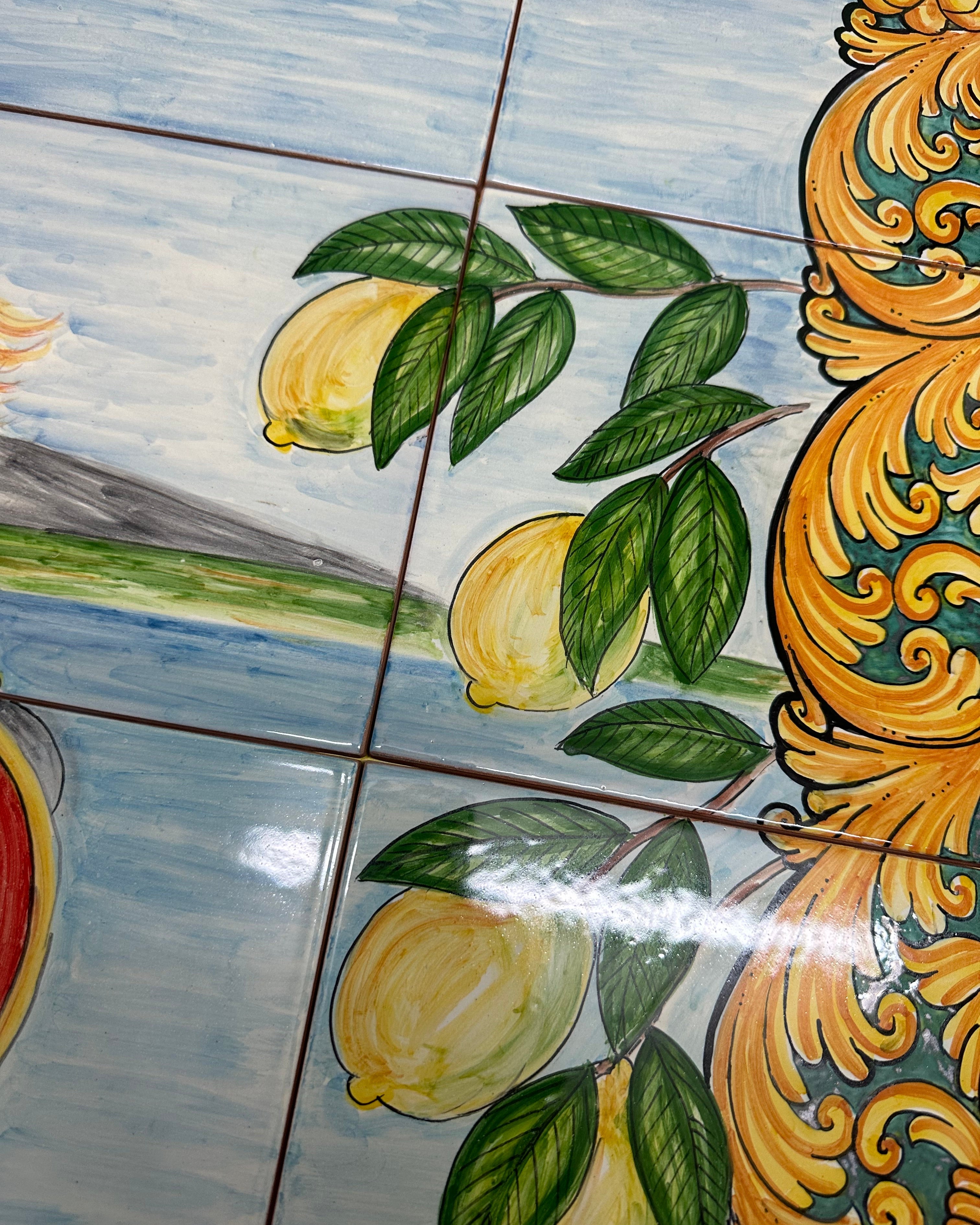 Mosaico Pannello Paladini Ceramica Caltagirone cm 120x80 Piastrelle decorate a mano - MAIOLICHE