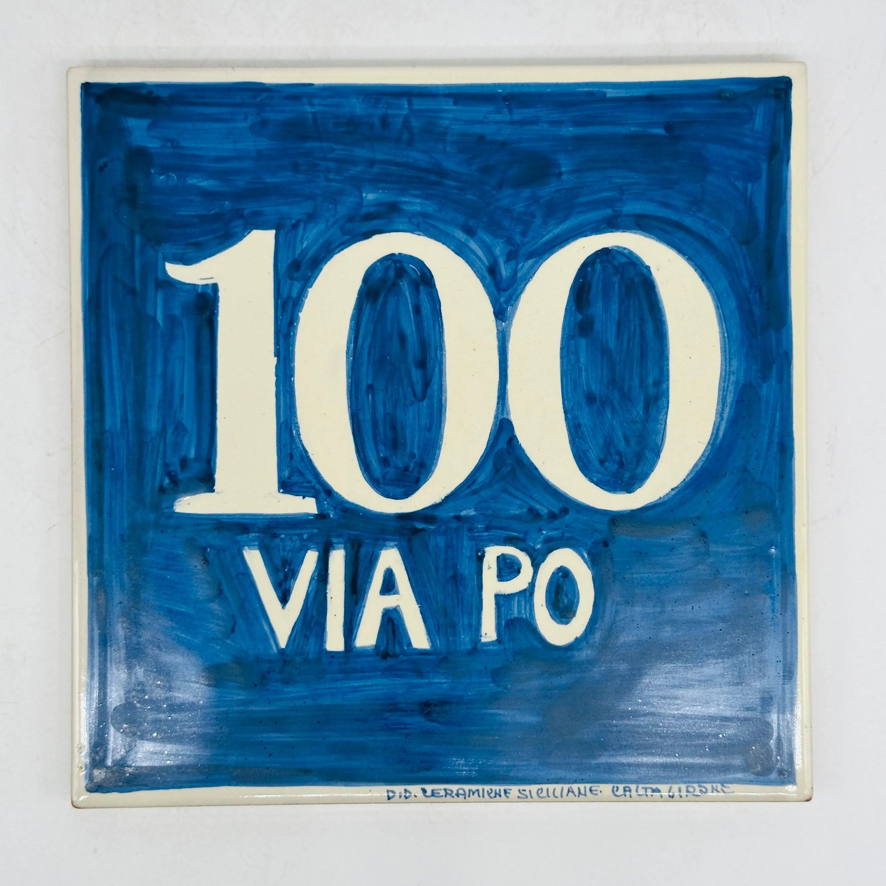 Numero Civico Mattonella cm 15x15 Ceramica Artigianale Caltagirone DD CERAMICHE SICILIANE