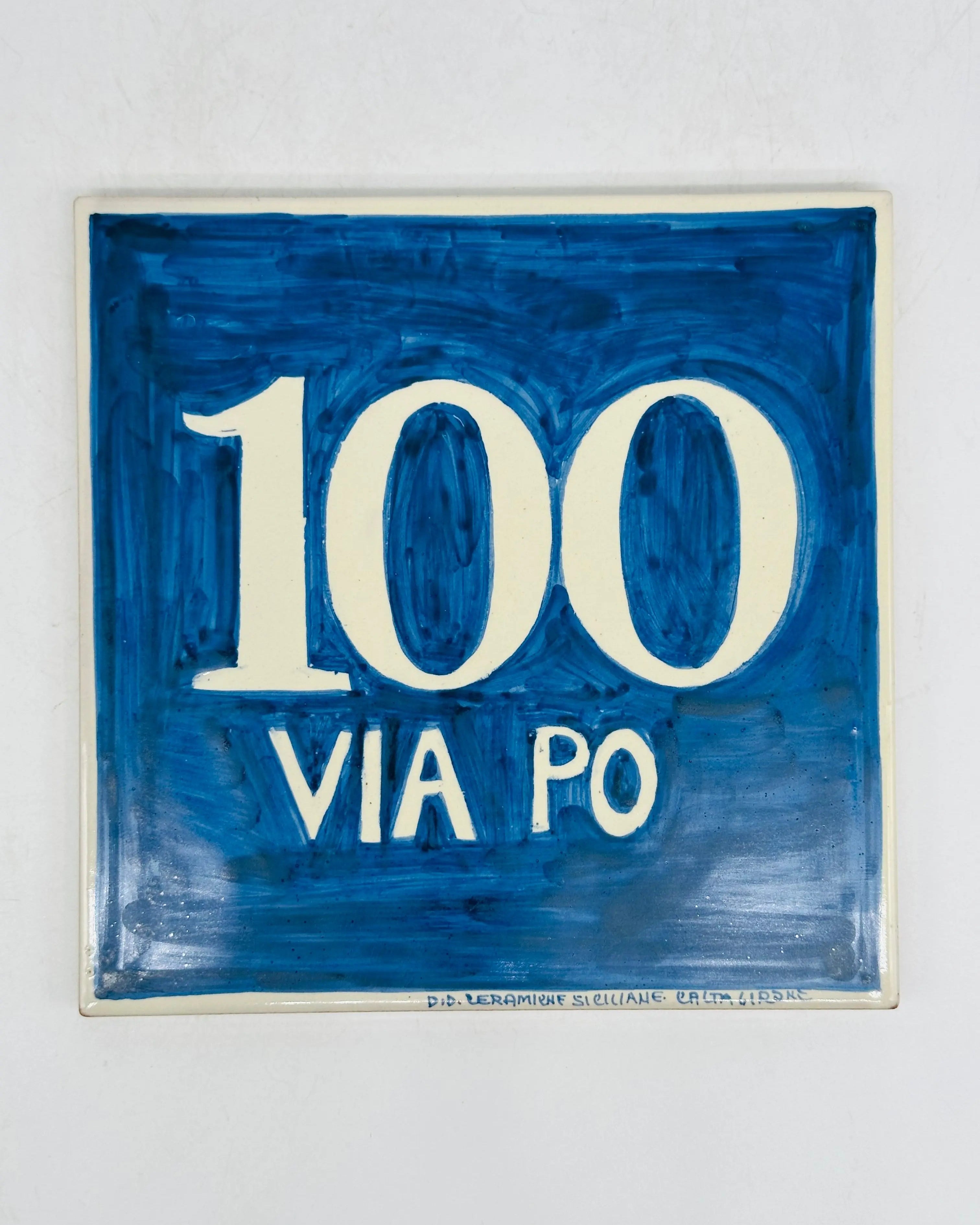 Numero Civico Mattonella cm 15x15 Ceramica Artigianale Caltagirone DD CERAMICHE SICILIANE