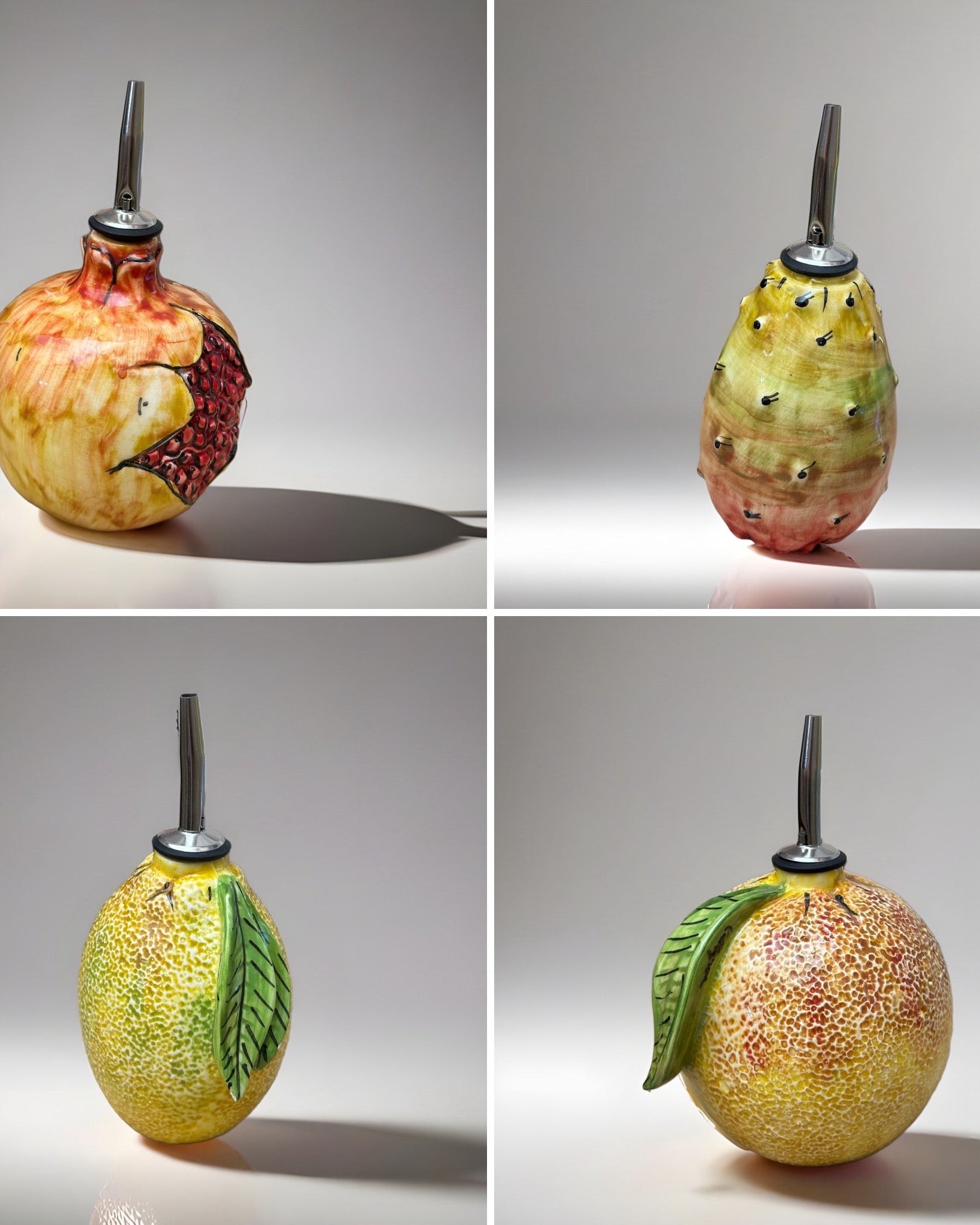 Oliera a forma di Frutta Decorata a mano Ceramica Caltagirone - OGGETTISTICA