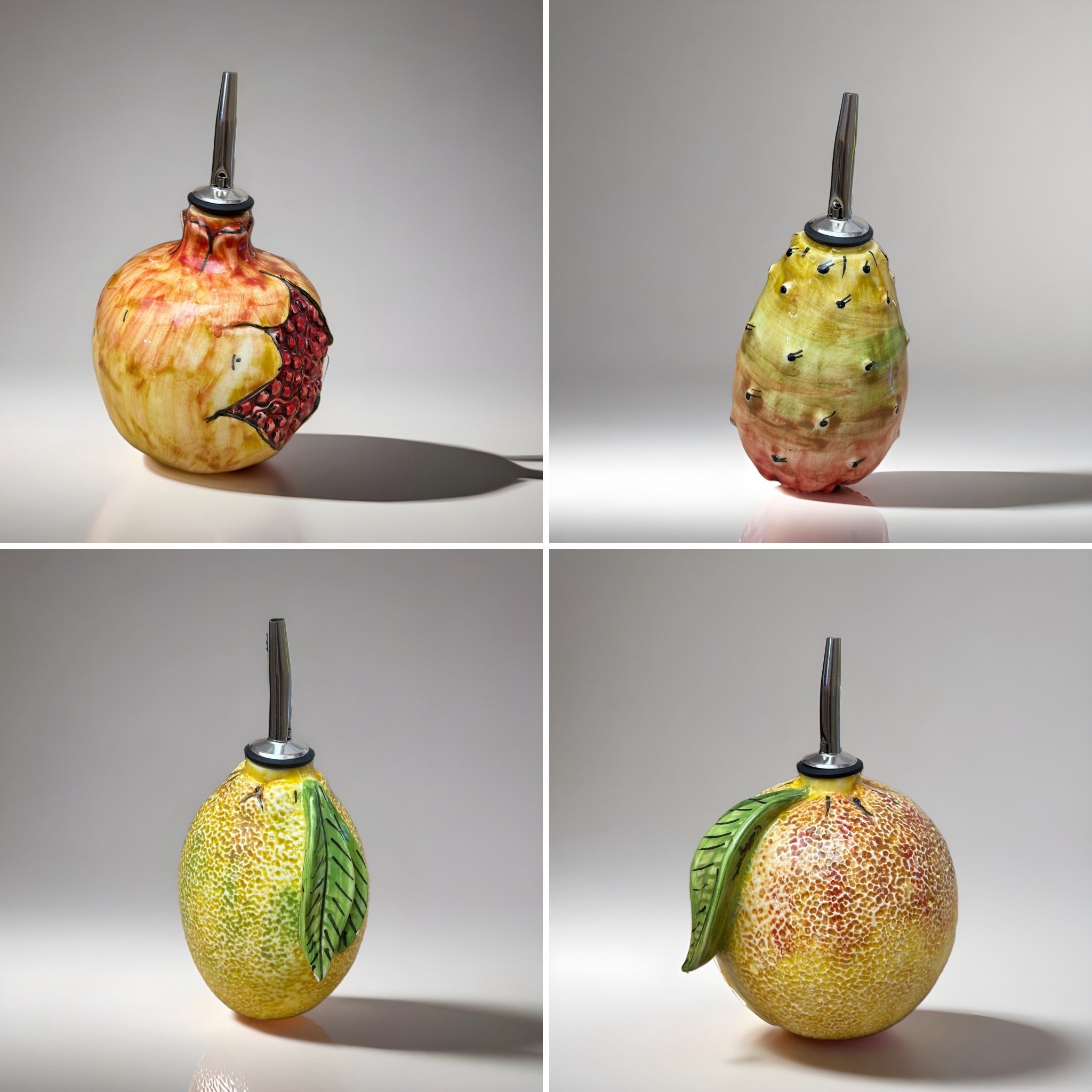 Oliera a forma di Frutta Decorata a mano Ceramica Caltagirone - OGGETTISTICA