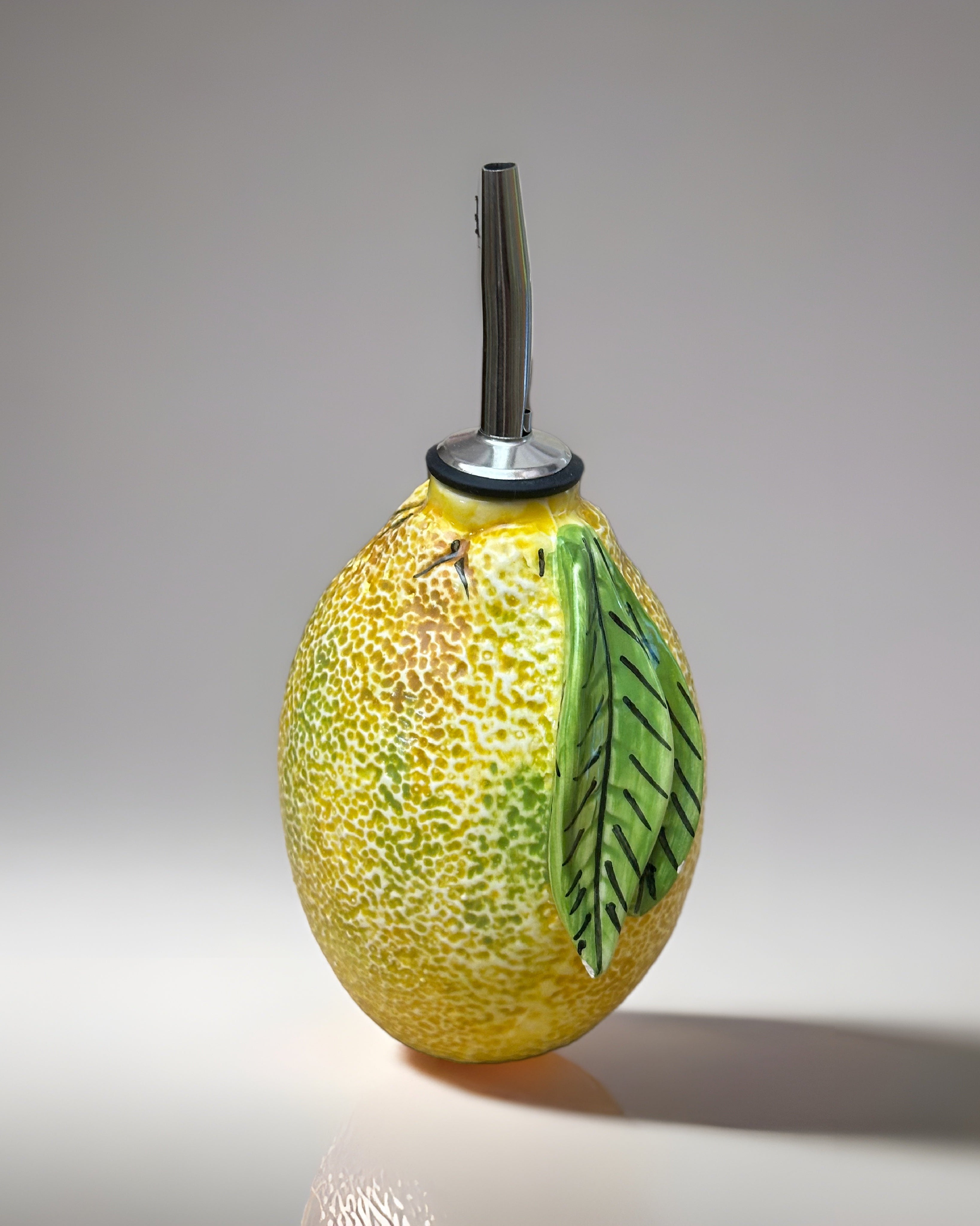 Oliera a forma di Frutta Decorata a mano Ceramica Caltagirone - Limone - OGGETTISTICA